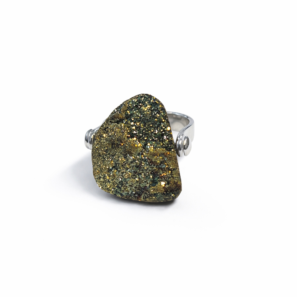 Bild von Pyrit Regenbogen Free-Form Ringe, Silber 925 