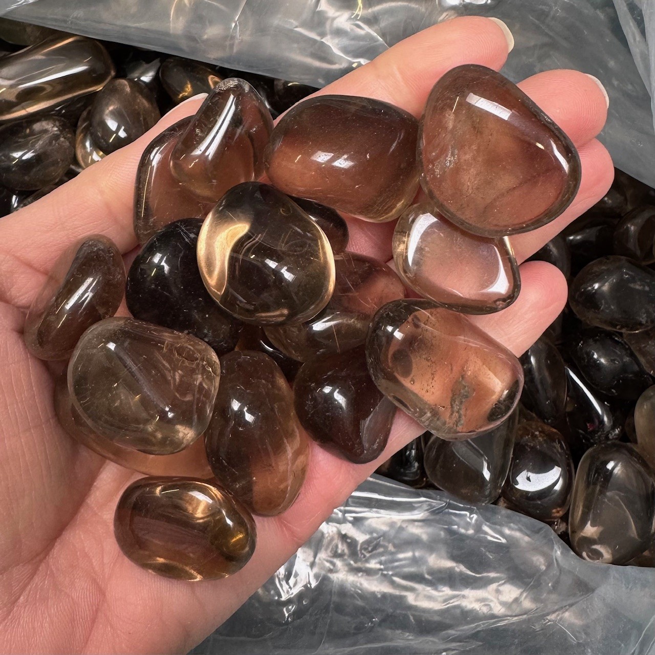 Bild von Rauchquarz Trommelsteine (VE: 250g)