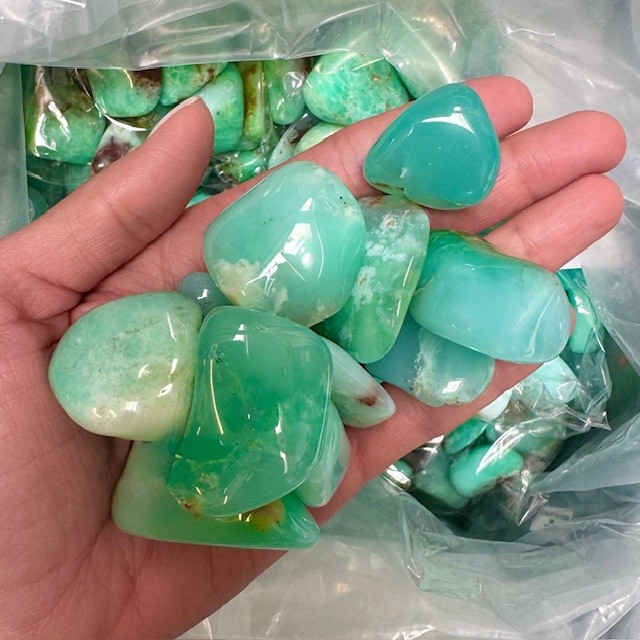 Bild von Chrysopras Extra Trommelsteine (VE: 200g)