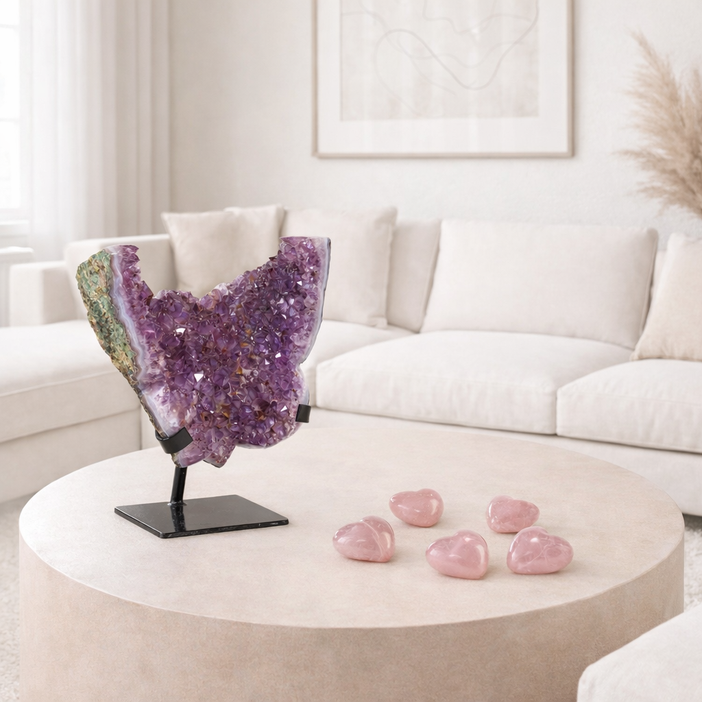 Bild von Rosenquarz "Love Hearts" 45mm (bauchig)