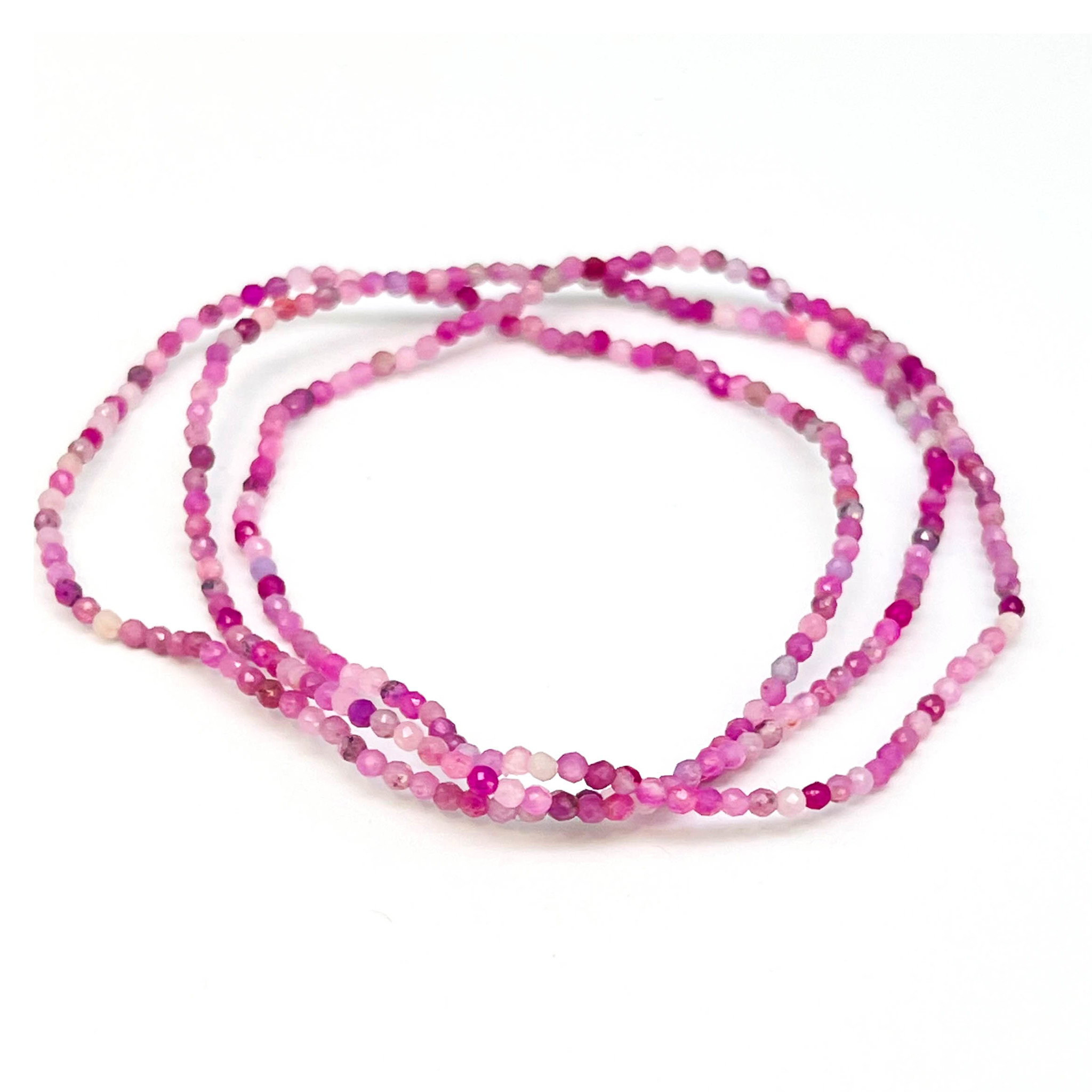 Rubin fac. Kugeln  2mm Armband