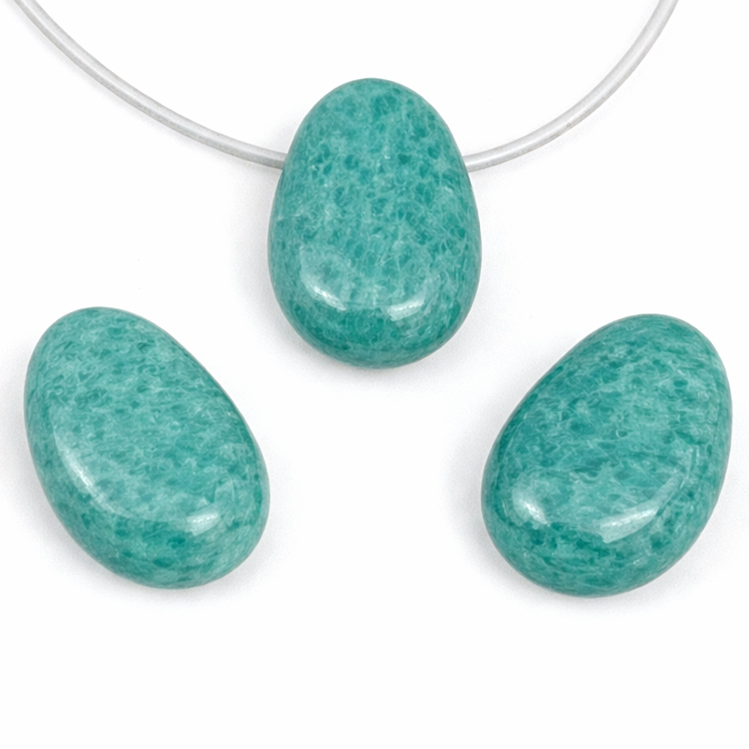 Bild von Amazonit Nugget-Tropfen 20x30mm mit 3mm Loch Anhänger