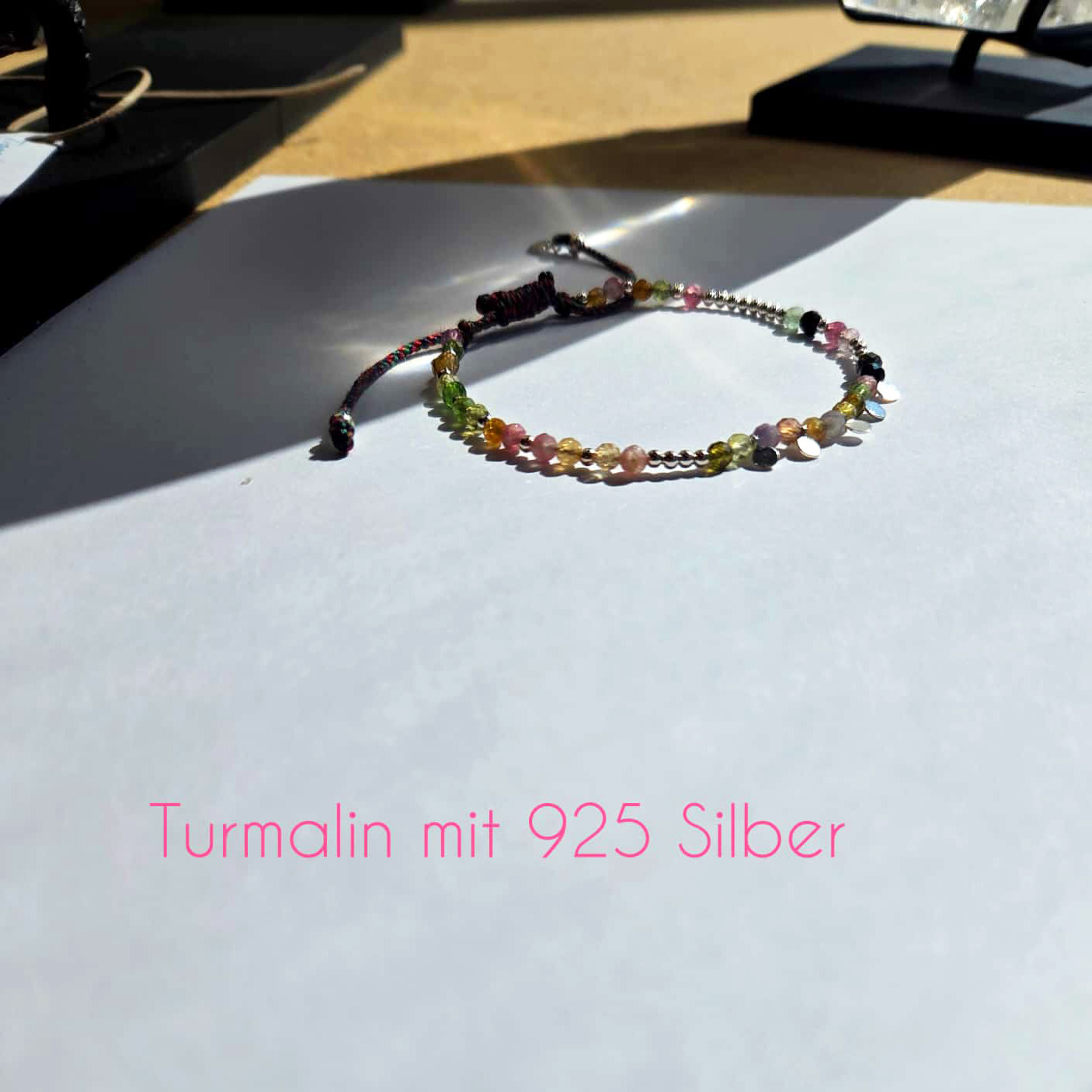 "Gypsy" (gitane). Tourmaline coloree. Bracelet de montre. Argent 925