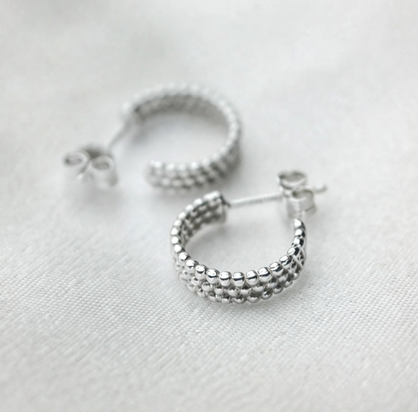 "Beads". Ohrcreolen. Silber 925