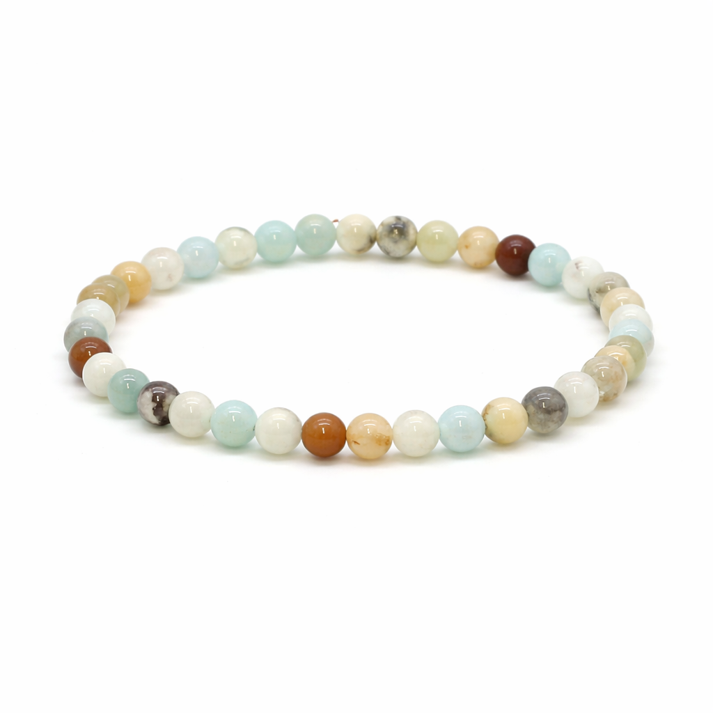 Amazonit Kugeln  4mm Armband (Crunchy)