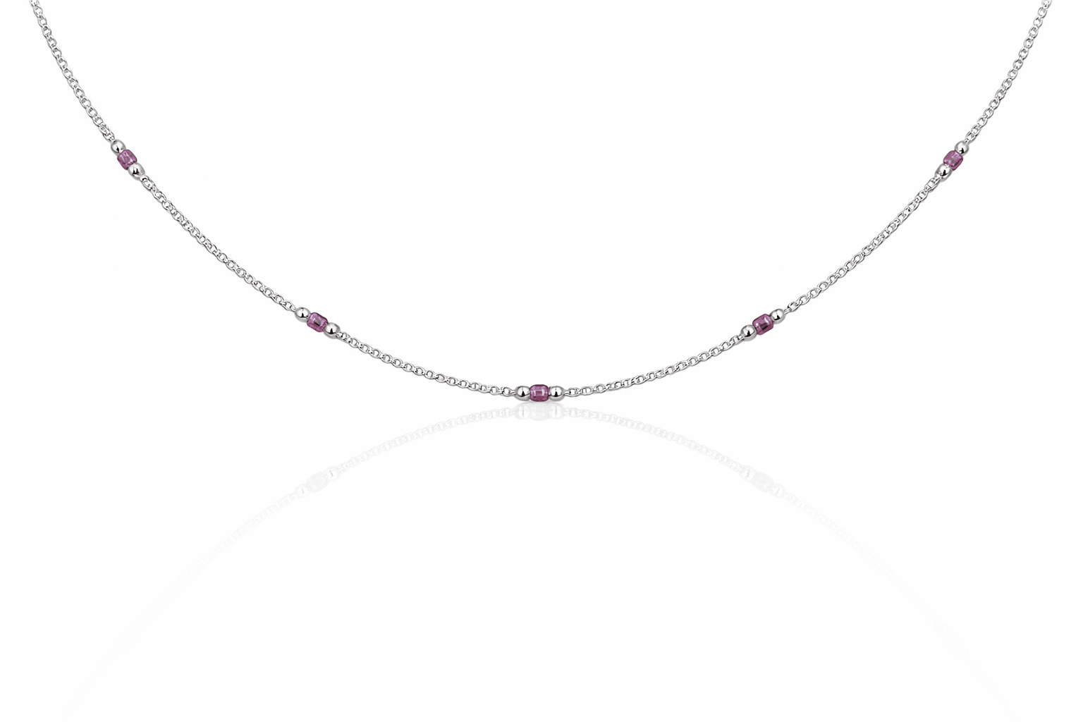 "angeli su un filo". Collana. Rubino. Argento 925