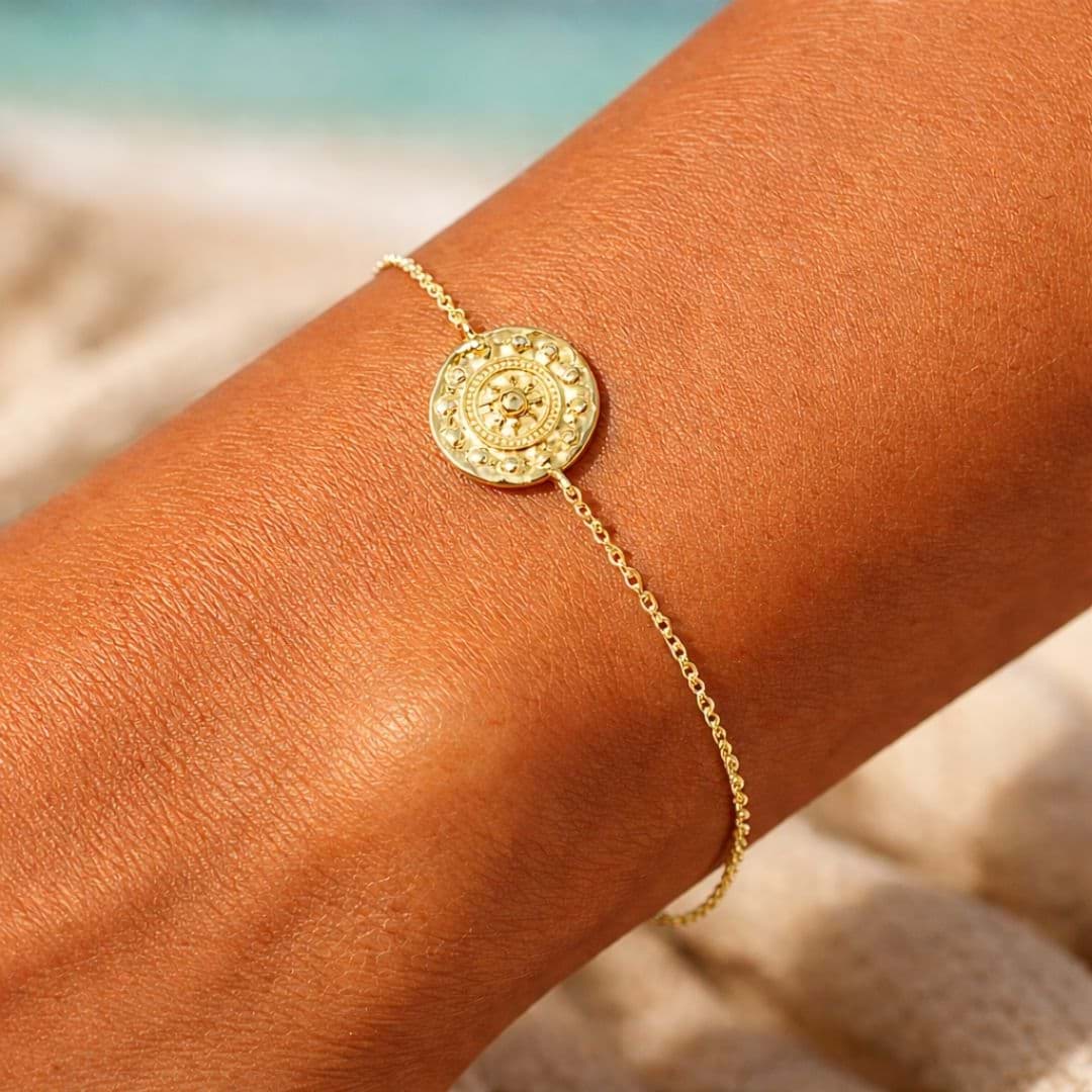 "Il sole in tasca". Topazio. Bracciale. Argento 925 placcato oro