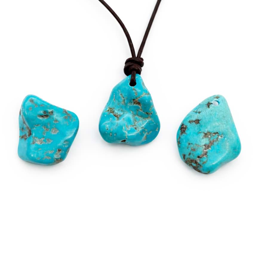 Türkis Nugget Extra (Tibet) mit Loch Anhänger