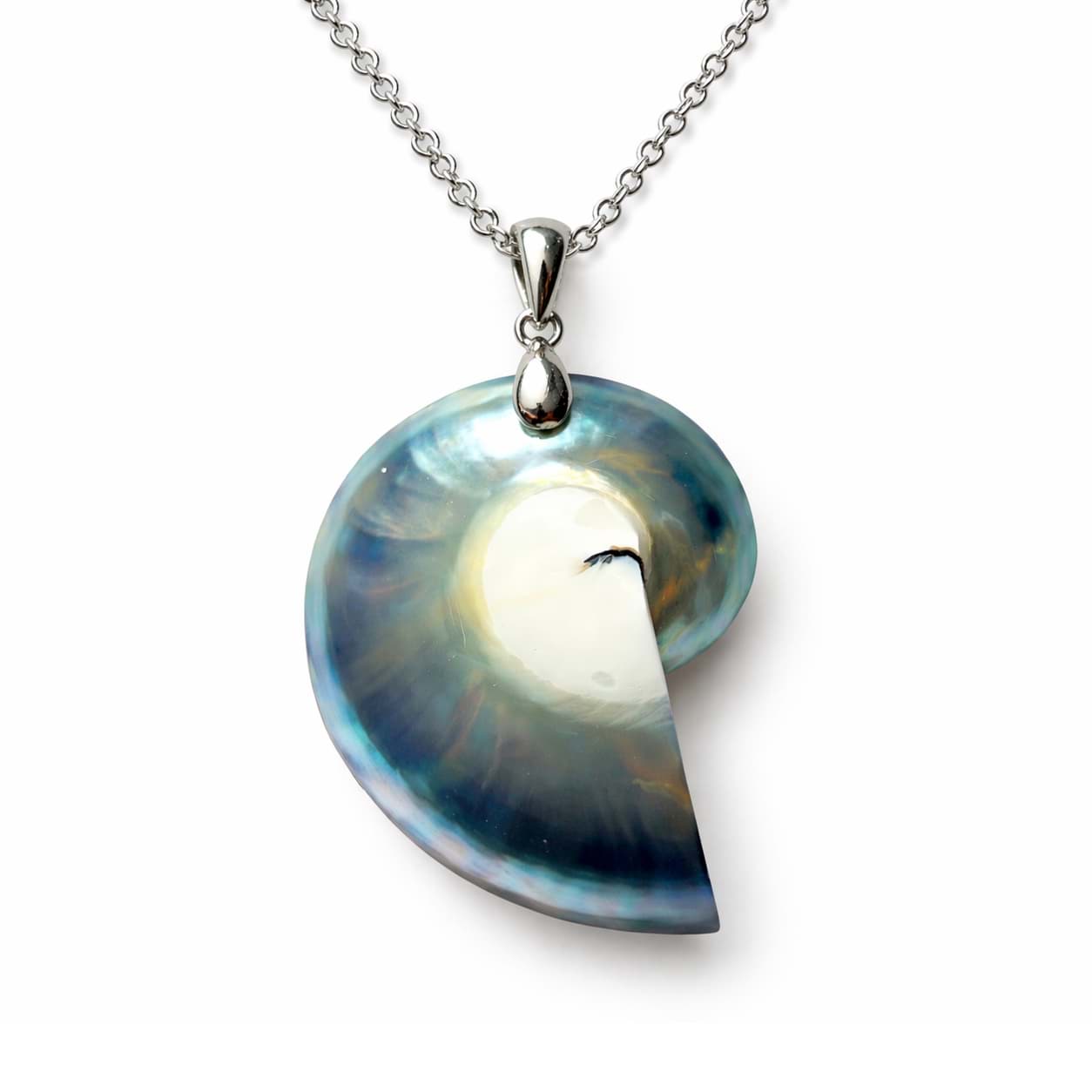 Perlmutt "Pinctada Maxima" 31-35mm Anhänger mit Silber Öse