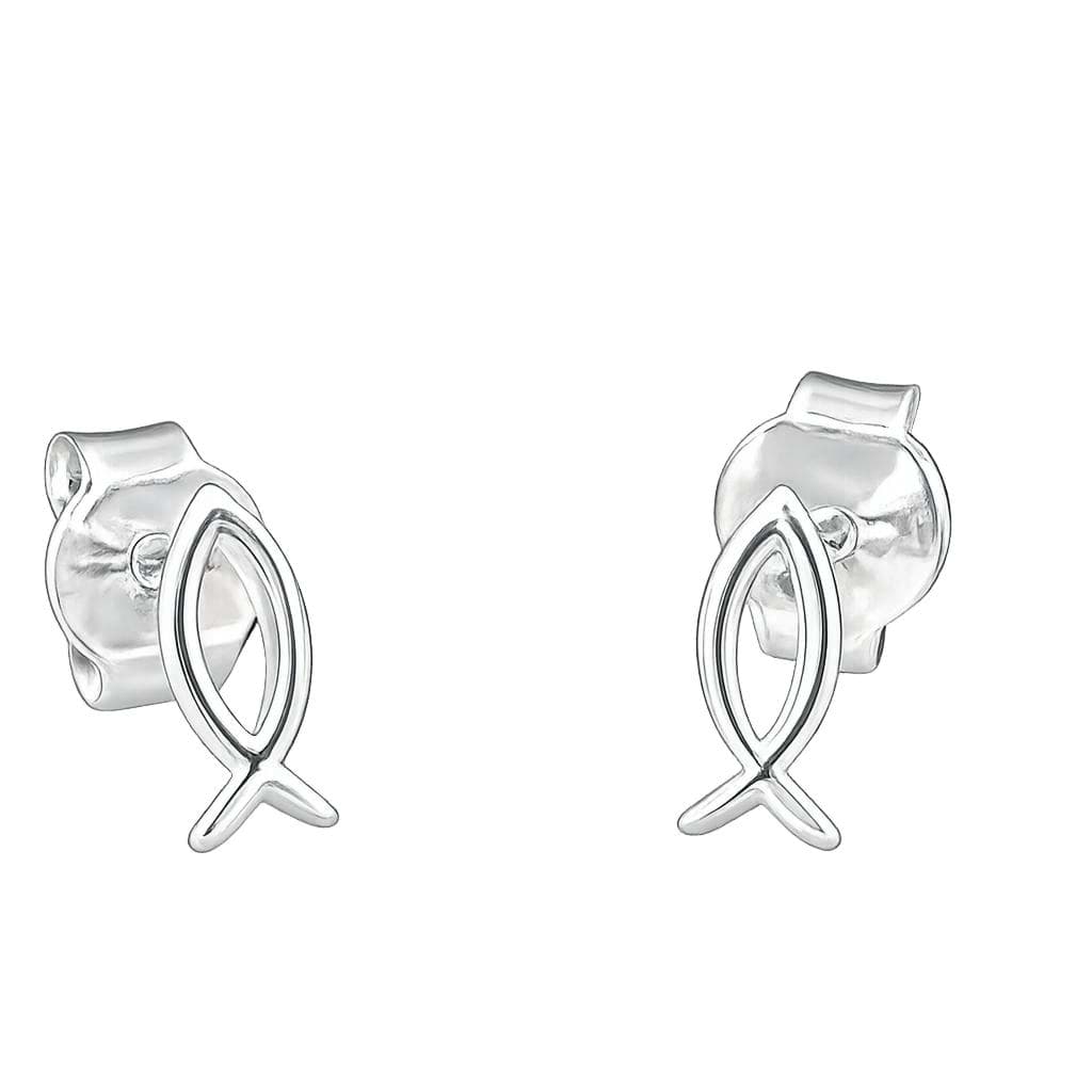"Ichthys". Ohrstecker. Silber 925