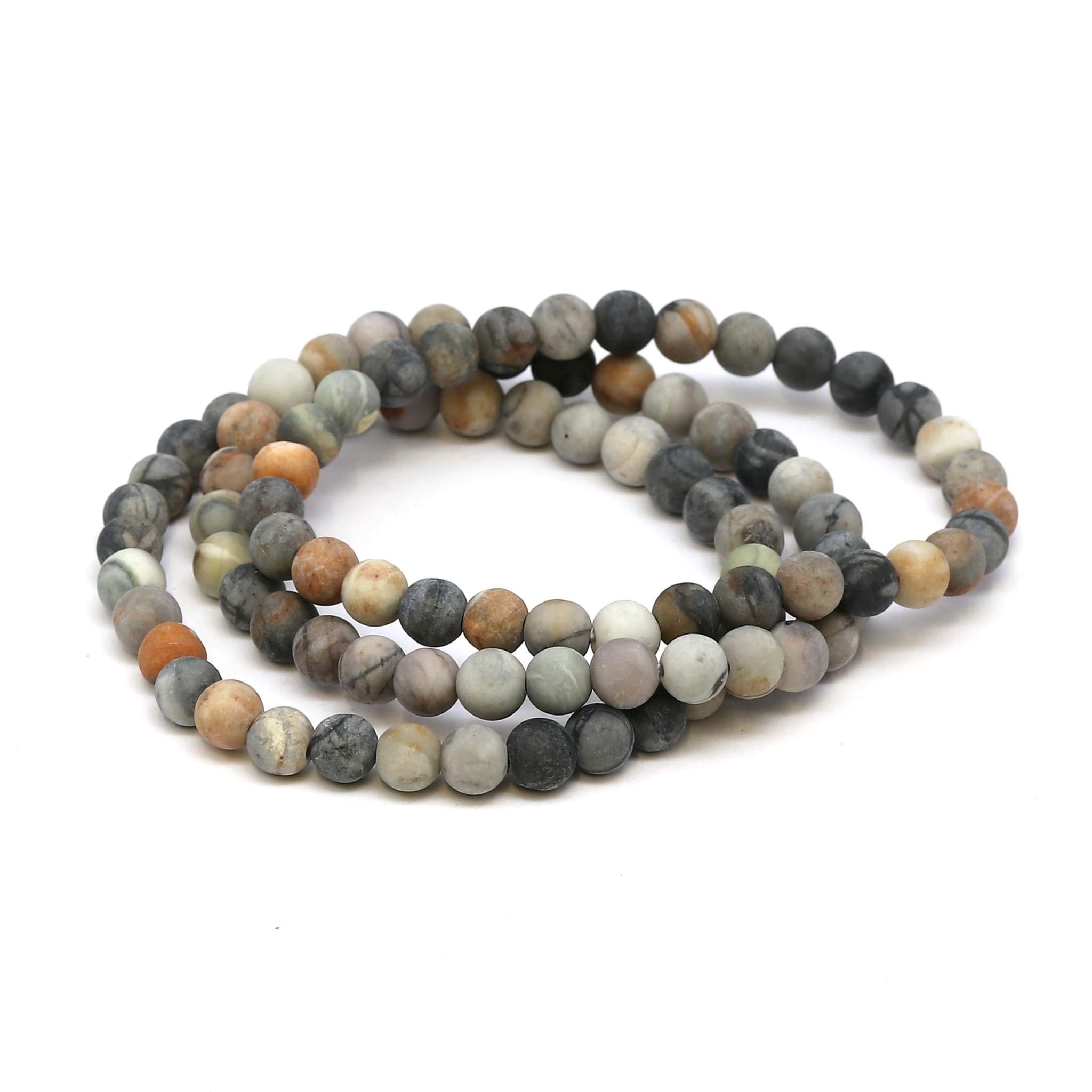 Picasso Jaspis Kugeln  6mm Armband, matt