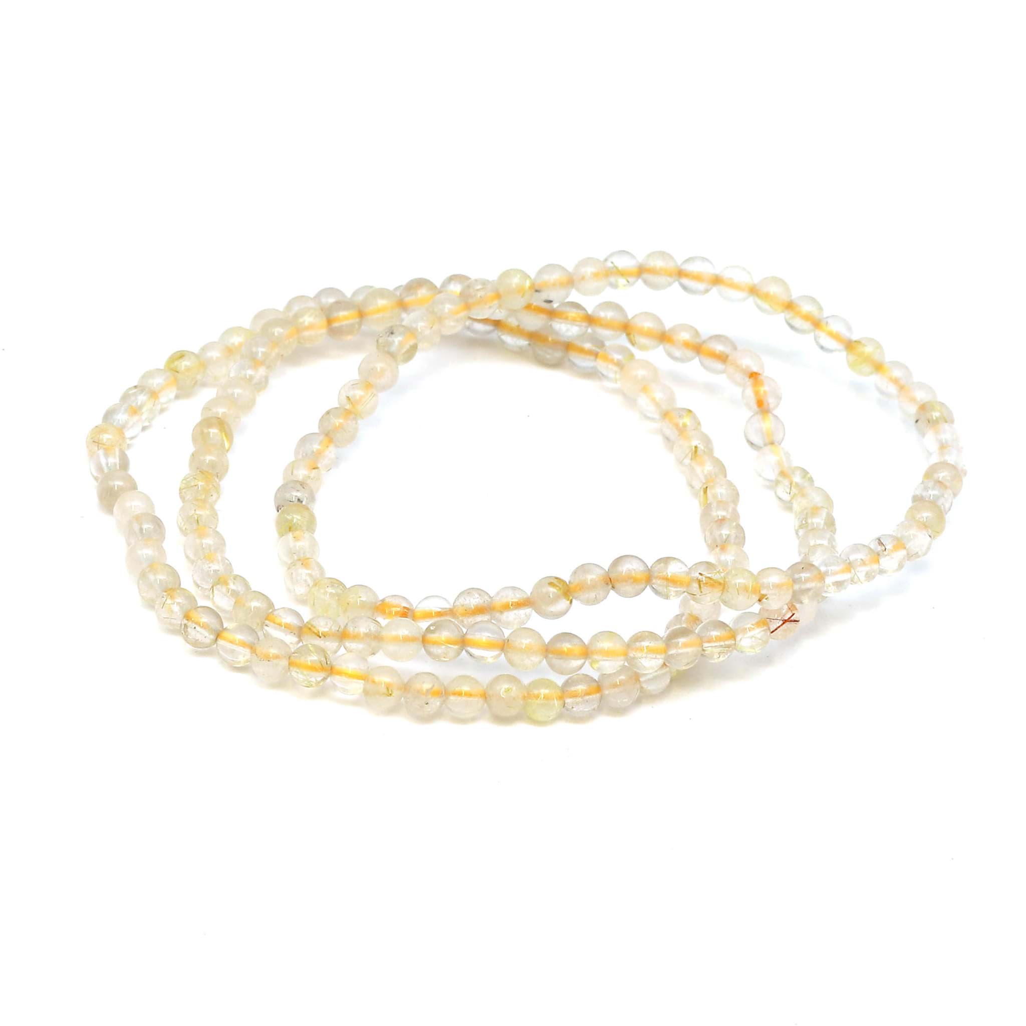 Rutilquarz Kugeln  4mm Armband 