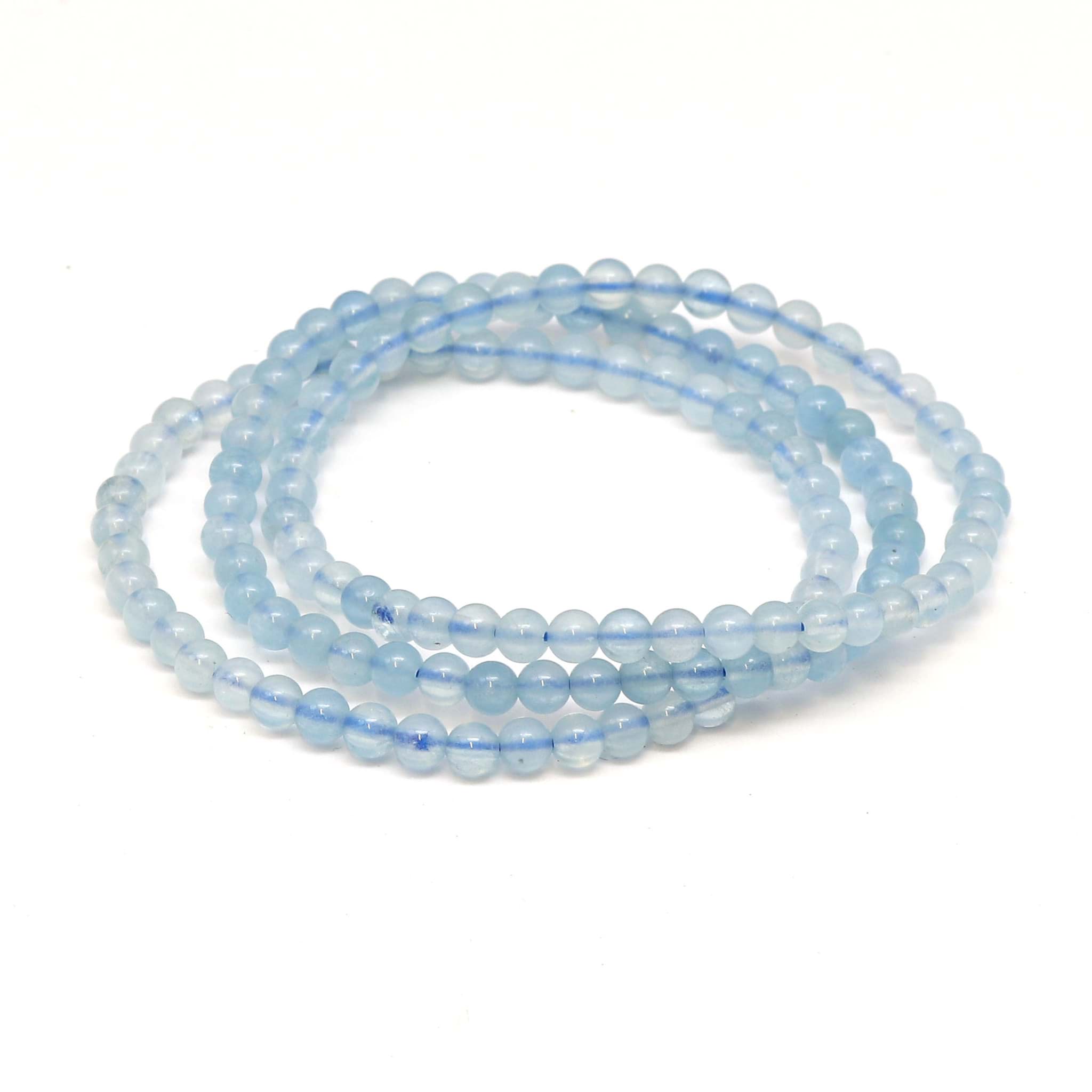 Aquamarin Kugeln  4mm Armband, Standard