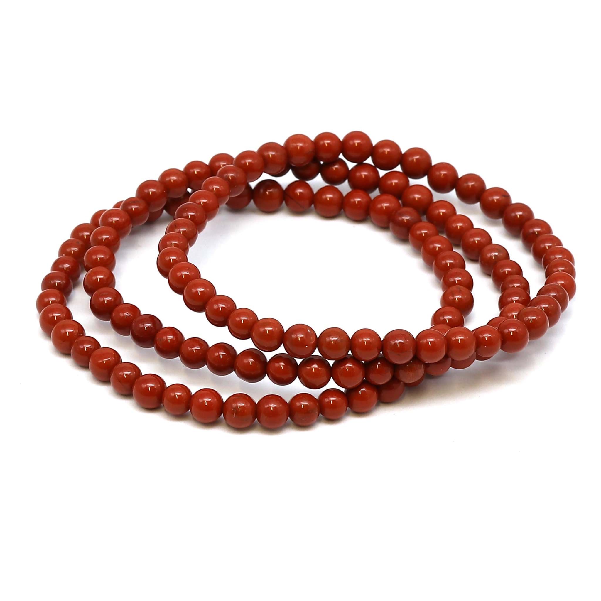 Roter Jaspis Kugeln  4mm Armband