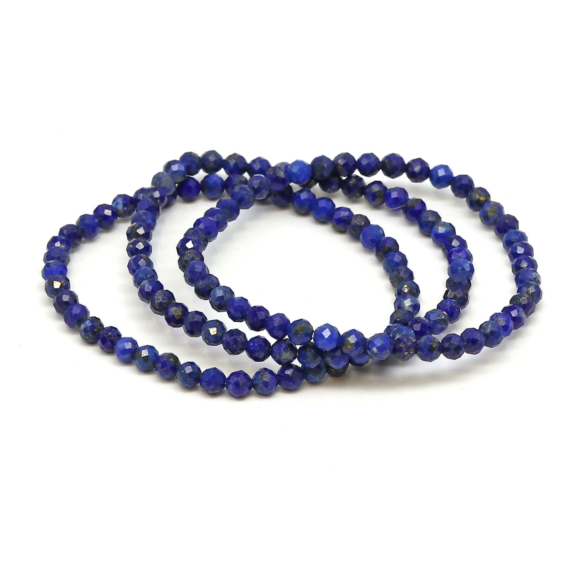 Lapis fac. Kugeln  4mm Armband (Diamond-Cut)