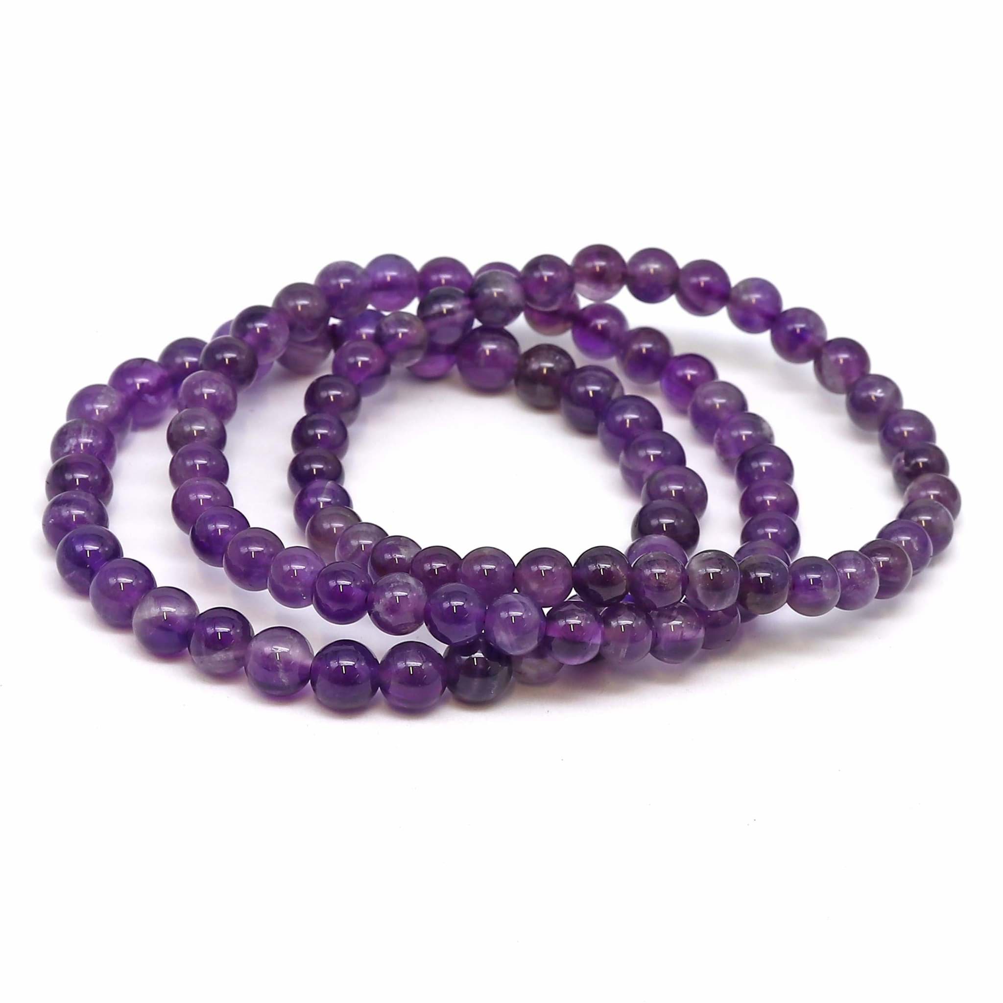 Amethyst Kugeln  6mm Armband (Quarz)
