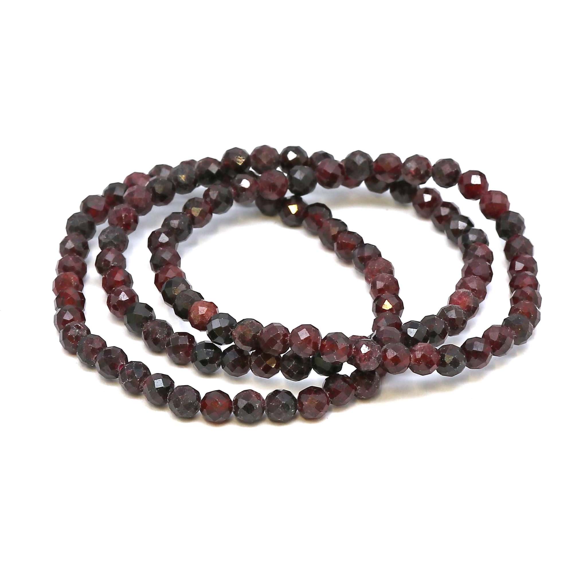 Granat fac. Kugeln  5mm Armband (rot)