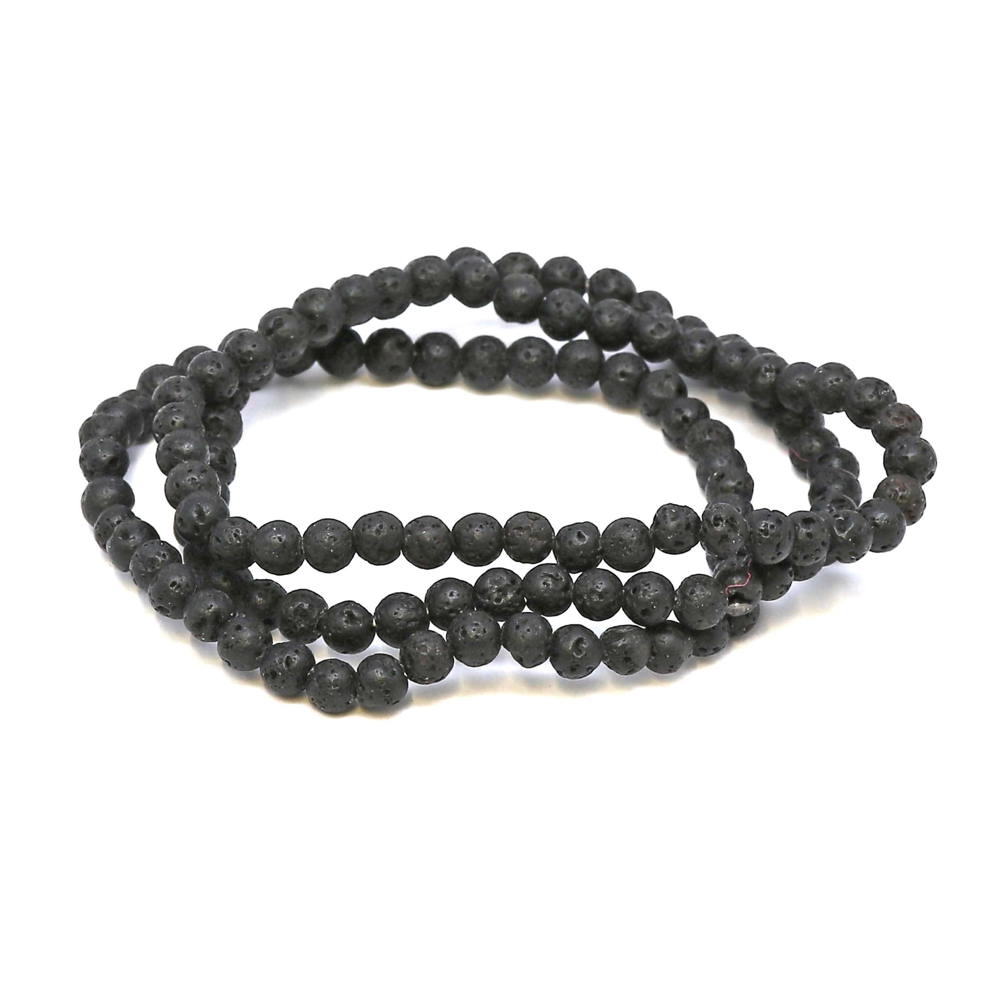 Lava Kugeln  4mm Armband, Standard