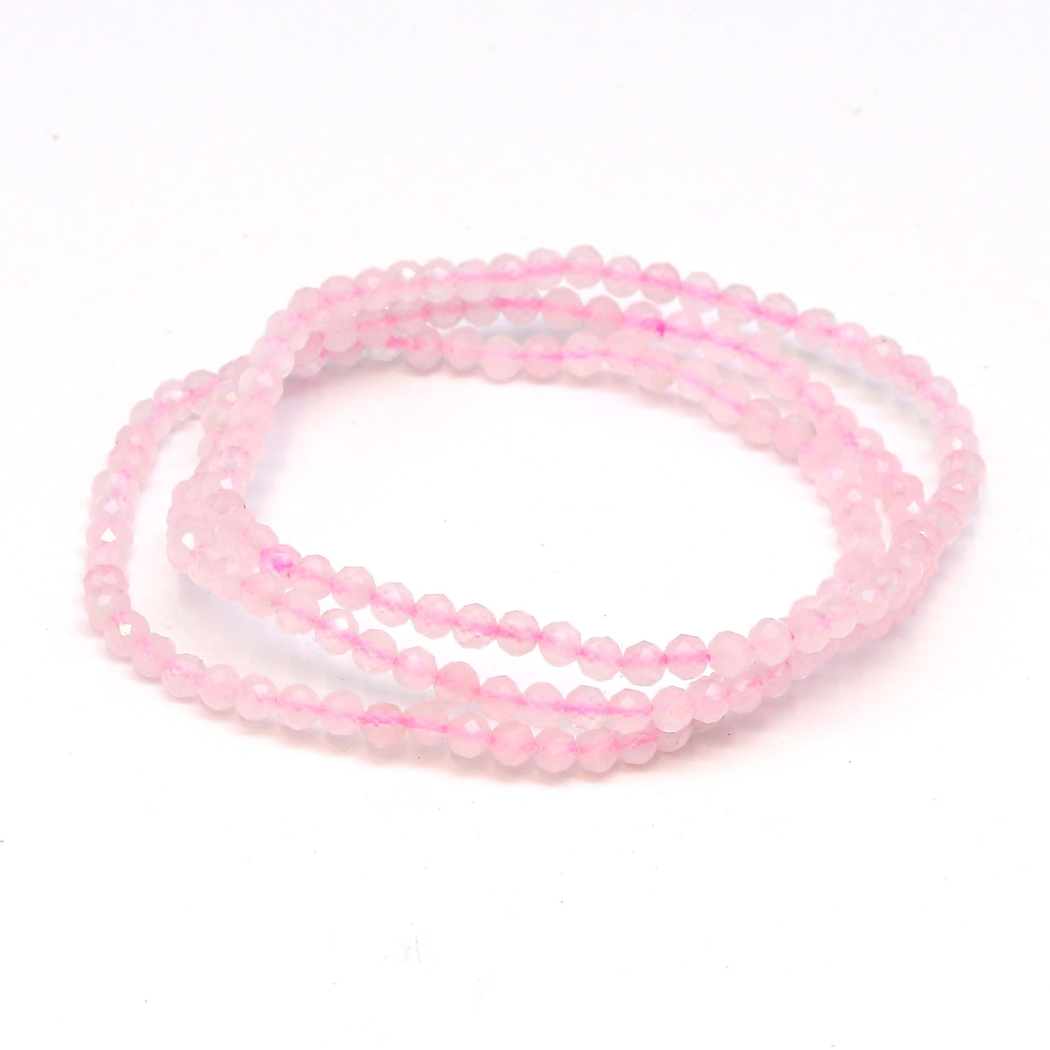 Rosenquarz fac. Kugeln  3mm Armband