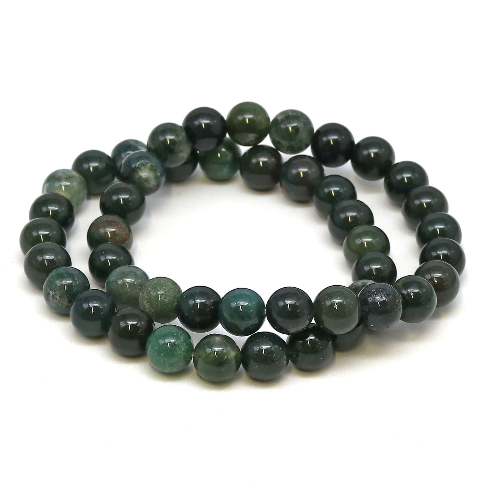 Moosachat Kugeln  8mm Armband