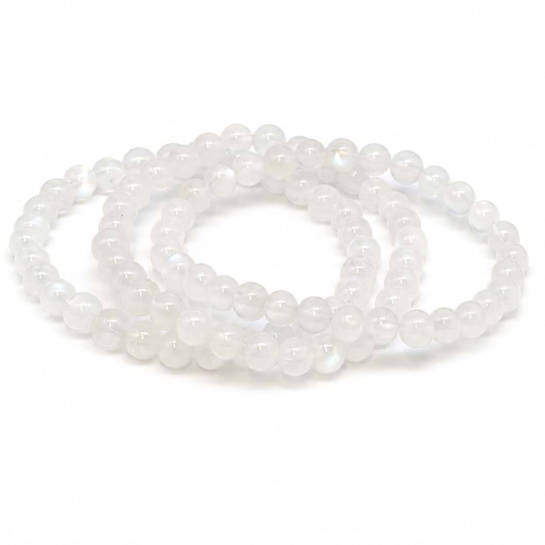 Mondstein Kugeln  6mm Armband (weiss)