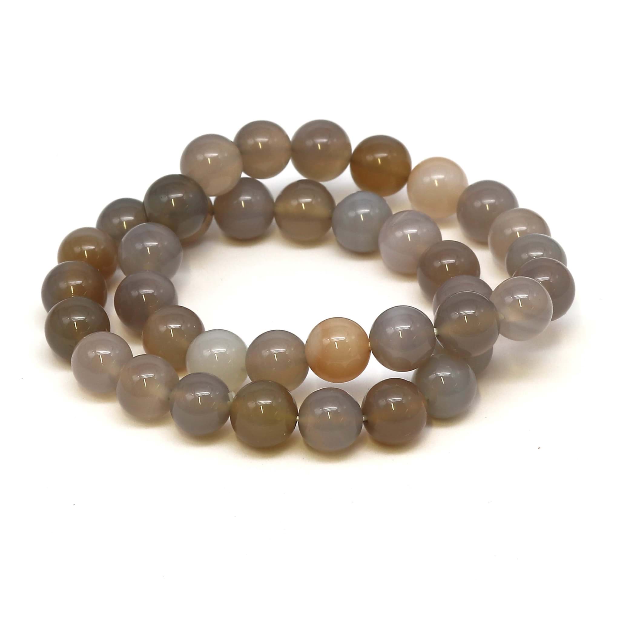 Achat Kugeln 10mm Armband (grau)