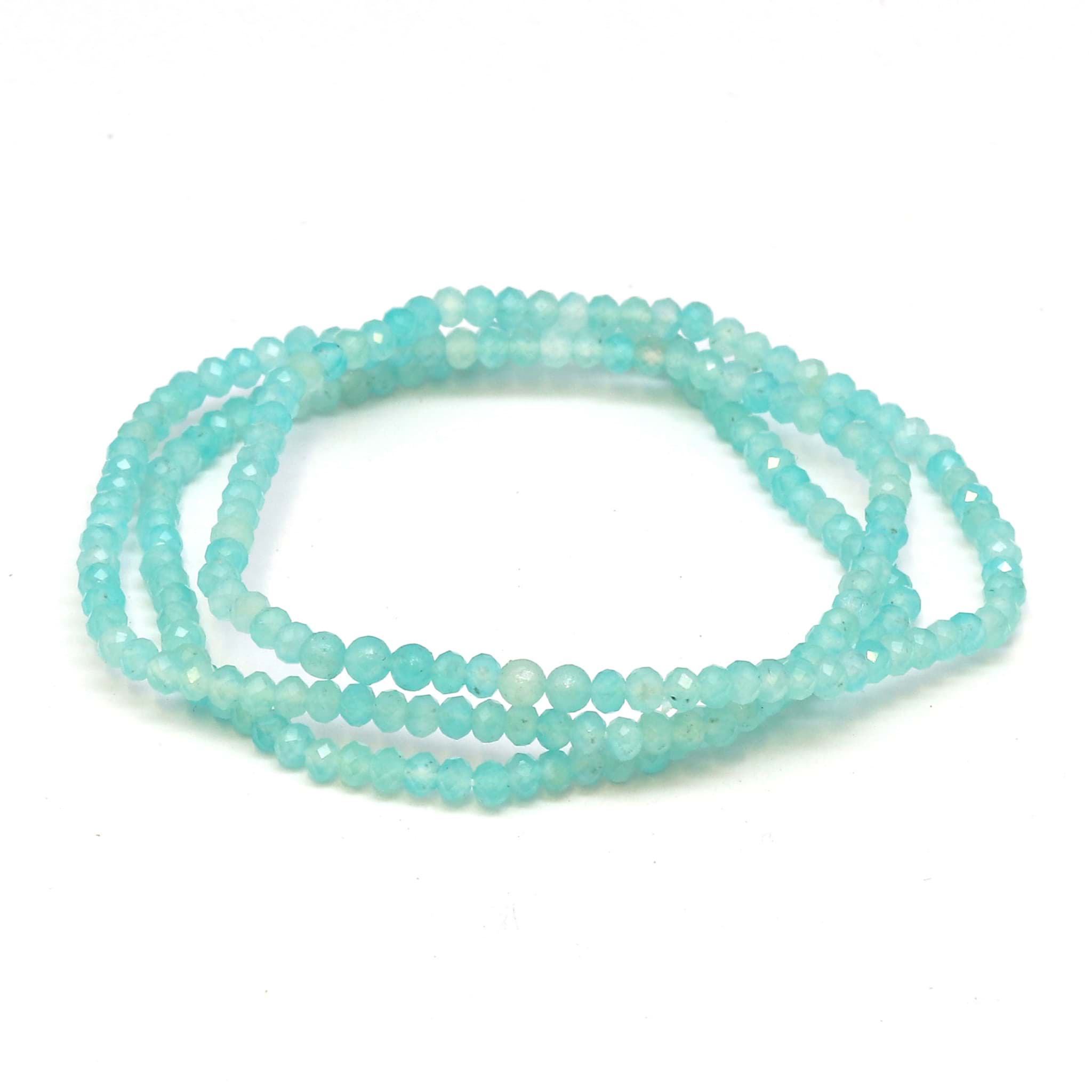 Amazonit fac. Button  3mm Armband, Extra