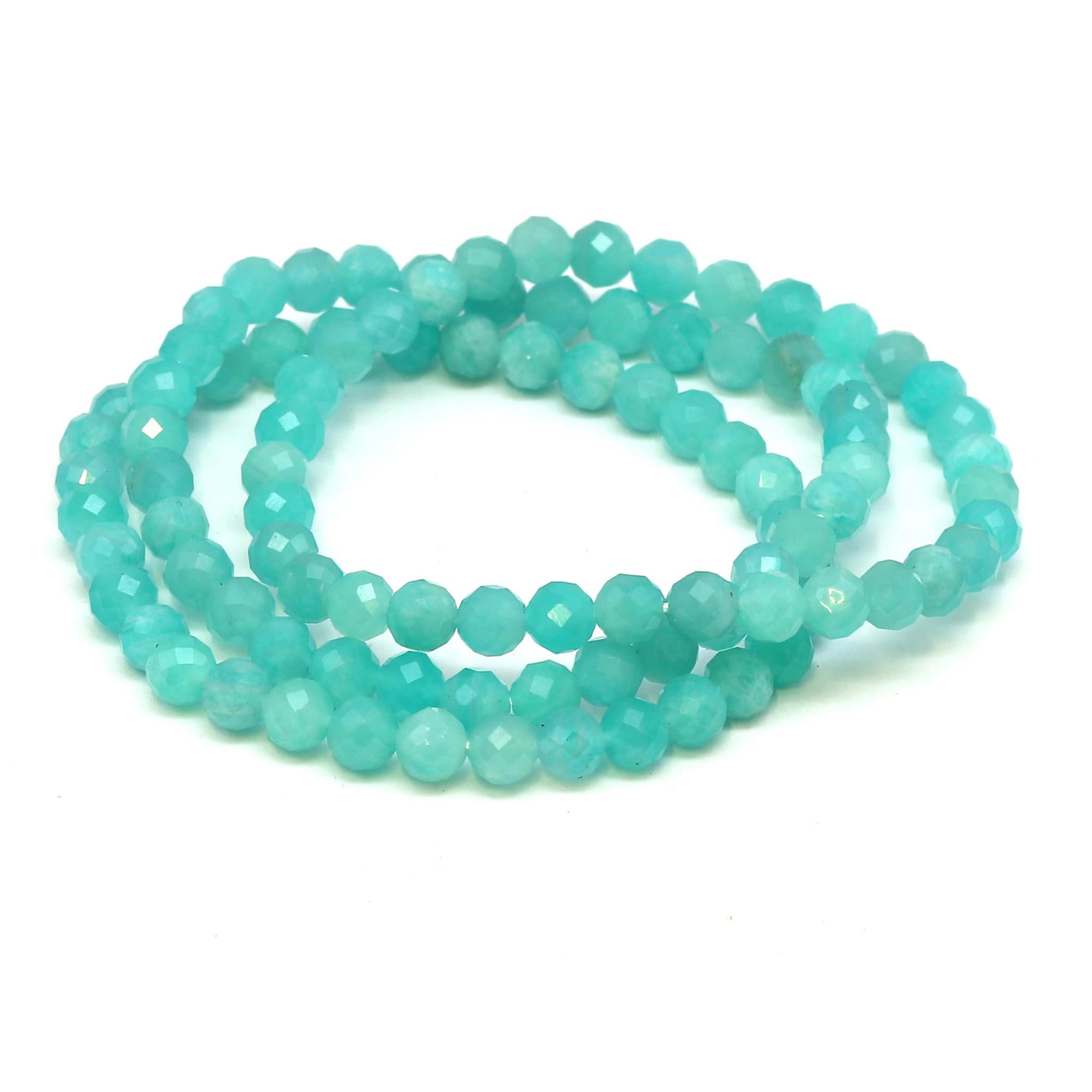Amazonit fac. Kugeln  6mm Armband