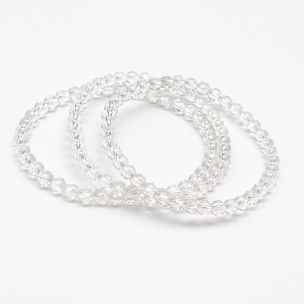 Perline tonde di cristallo di rocca 4 mm per bambini (15,0 cm)