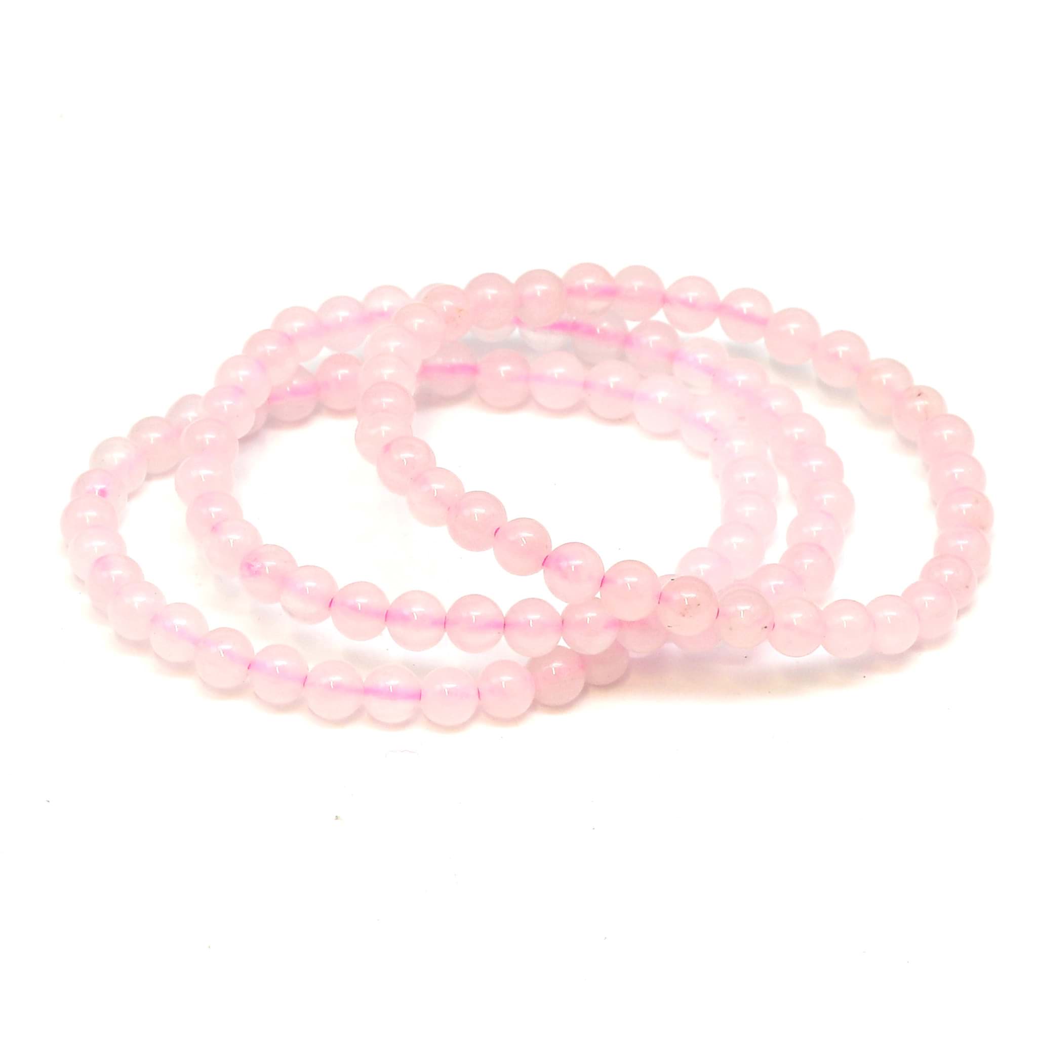 Rosenquarz Kugeln  4mm Kinder Armband (15.0cm)
