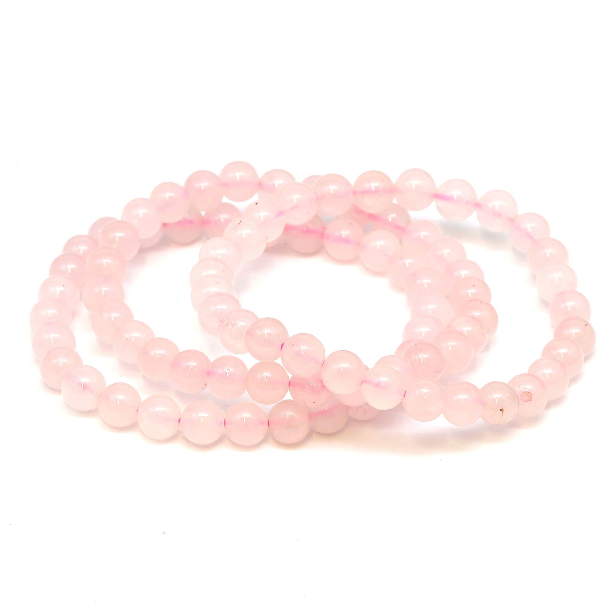 Rosenquarz Kugeln  6mm Armband, Standard