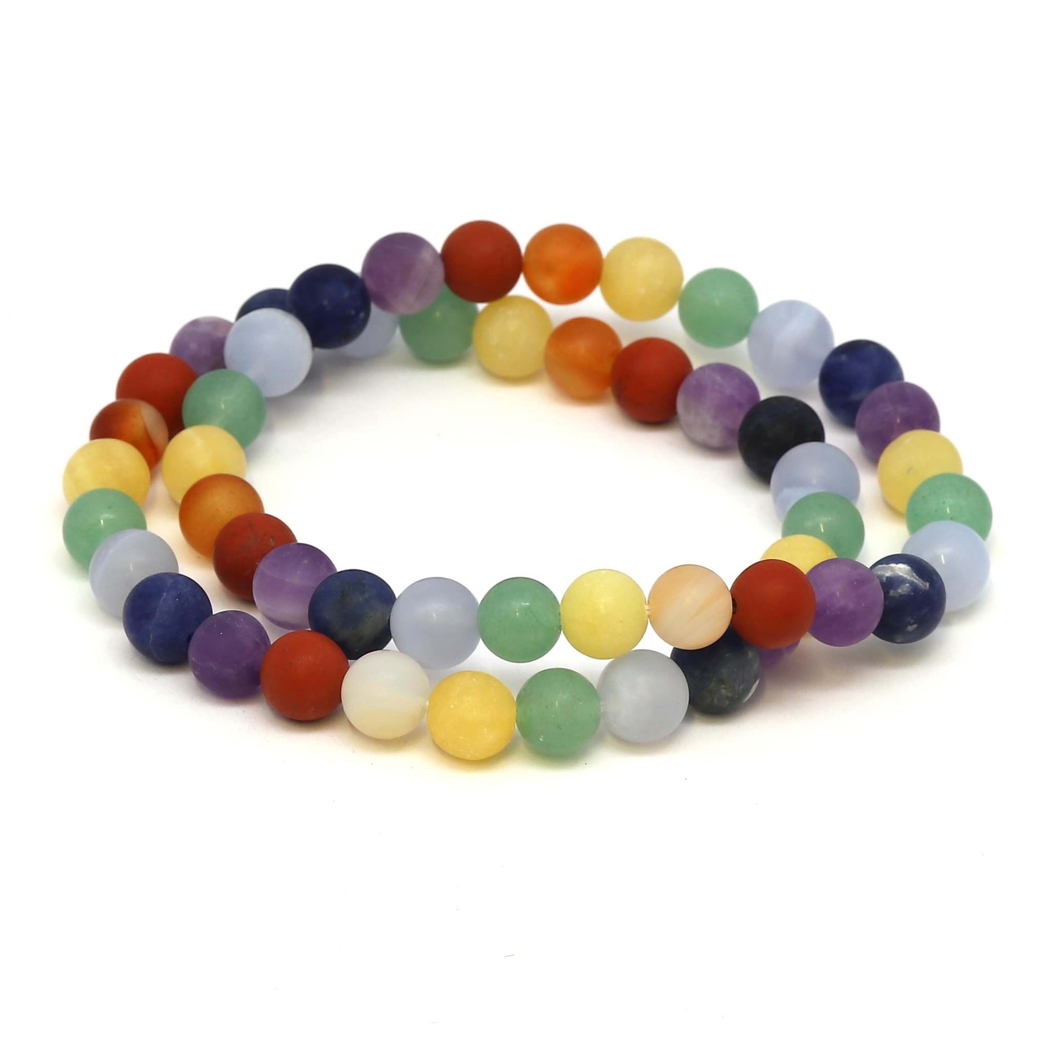 Chakra Kugeln  8mm Armband, 21cm (matt)