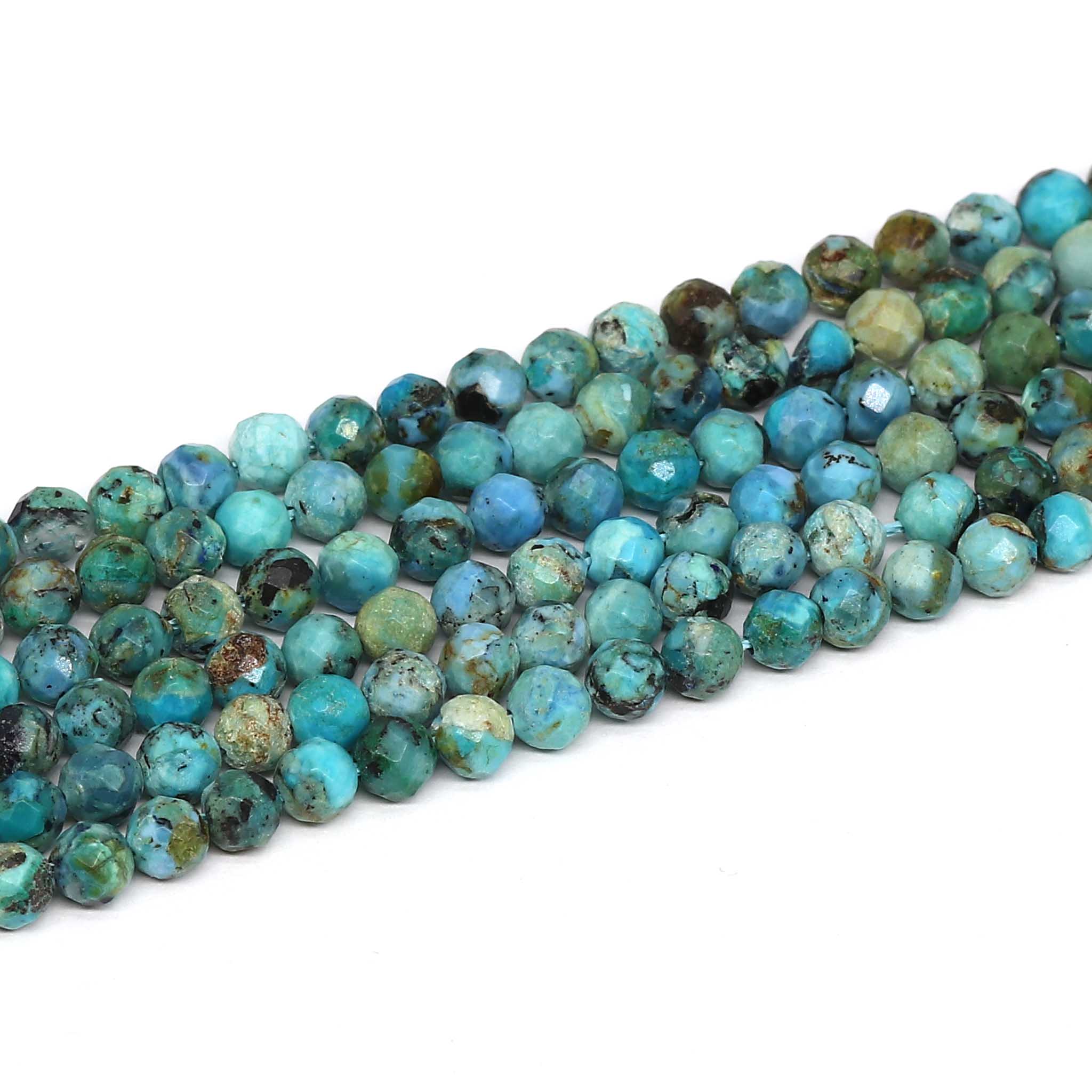 Blauer Opal fac. Kugeln  4mm Strang (Kongo)