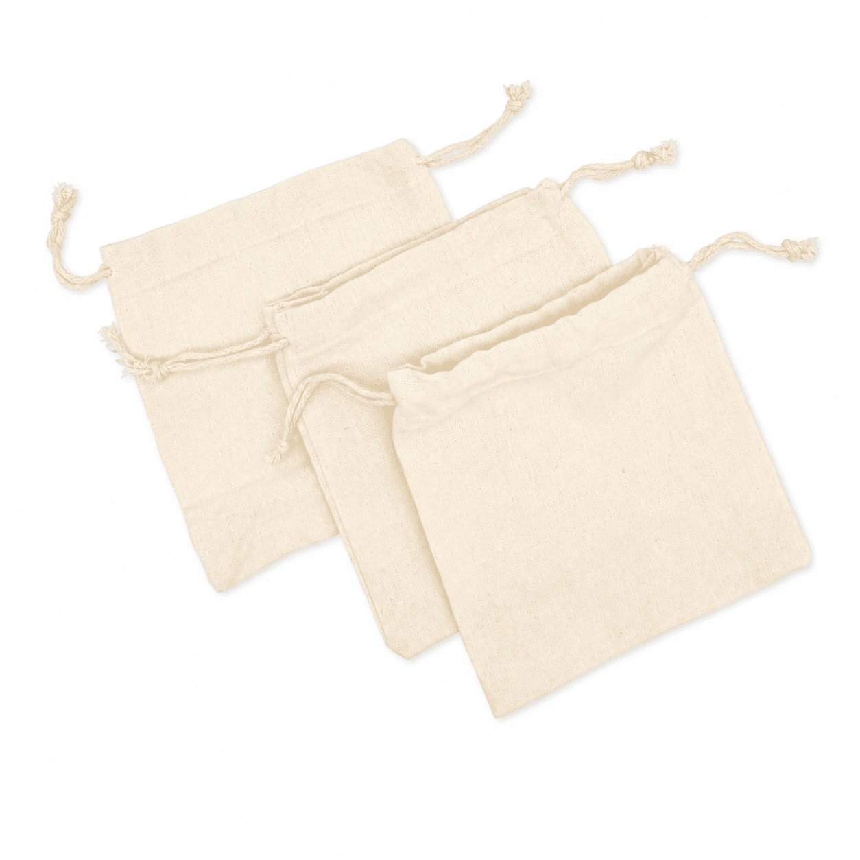 Schmucktäschli Beige 8x8cm, 100% Baumwolle