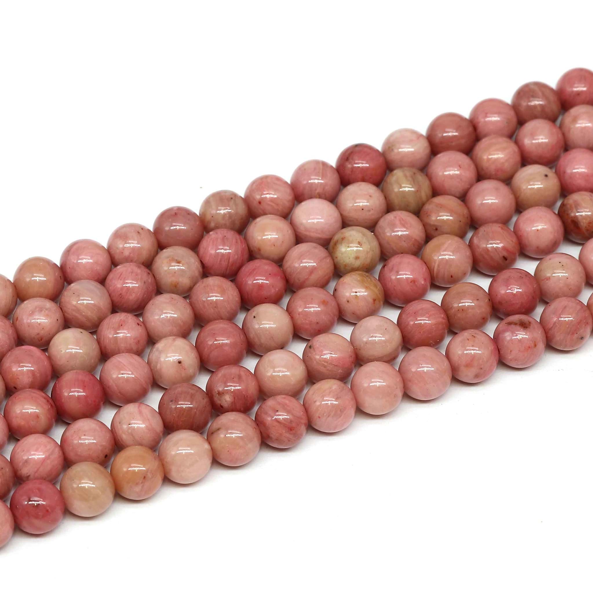 Perline tonde di Rodonite 6 mm a filo