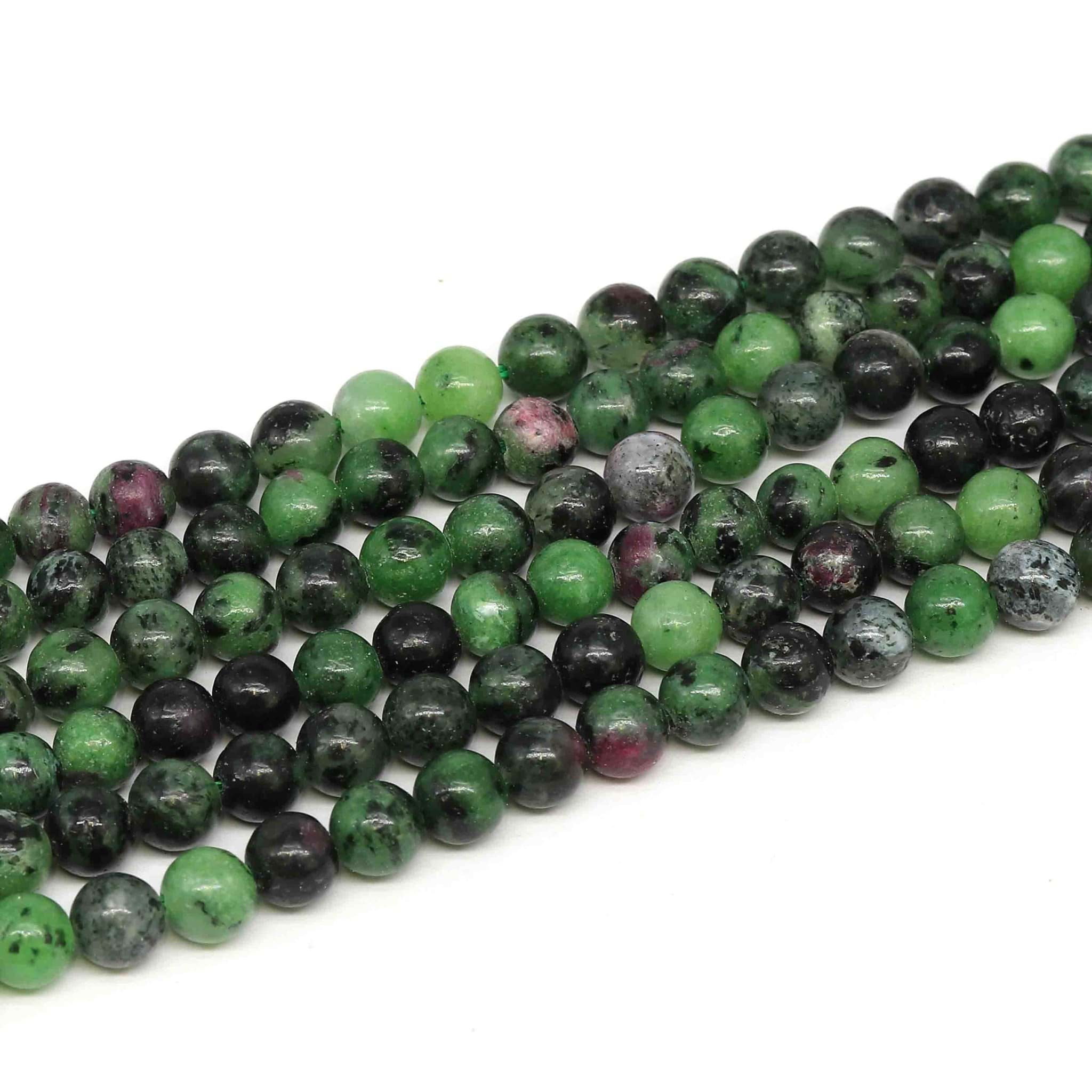 Rubin-Zoisit Kugeln  6mm Strang