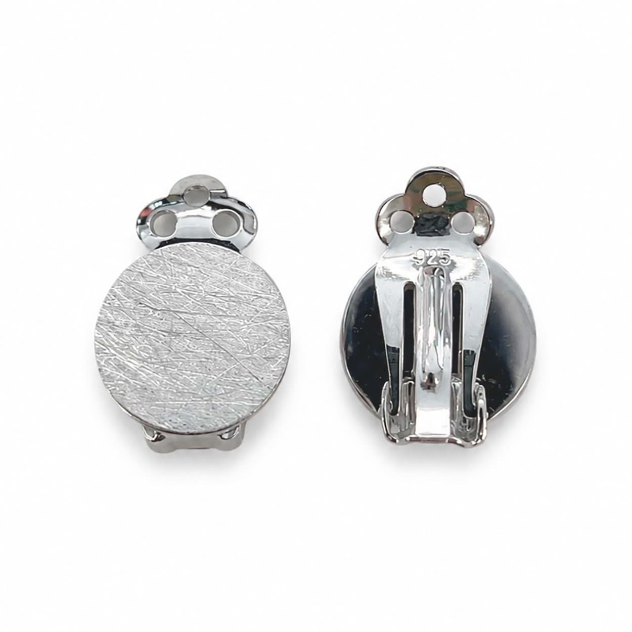 "Ohrclip Disc 12-14mm" Brisur, Silber 925 rhodiniert