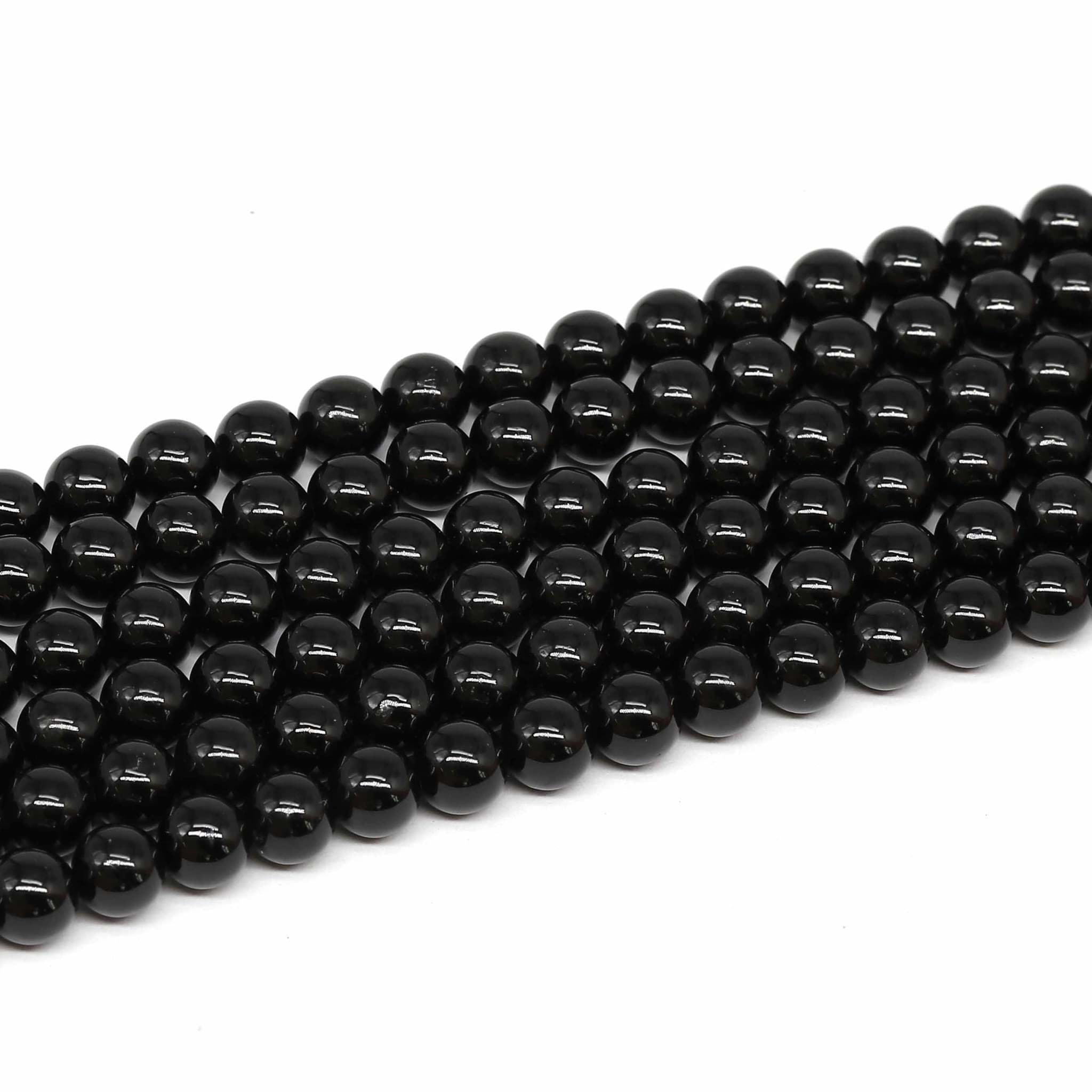 Turmalin Schörl Kugel  4mm Strang