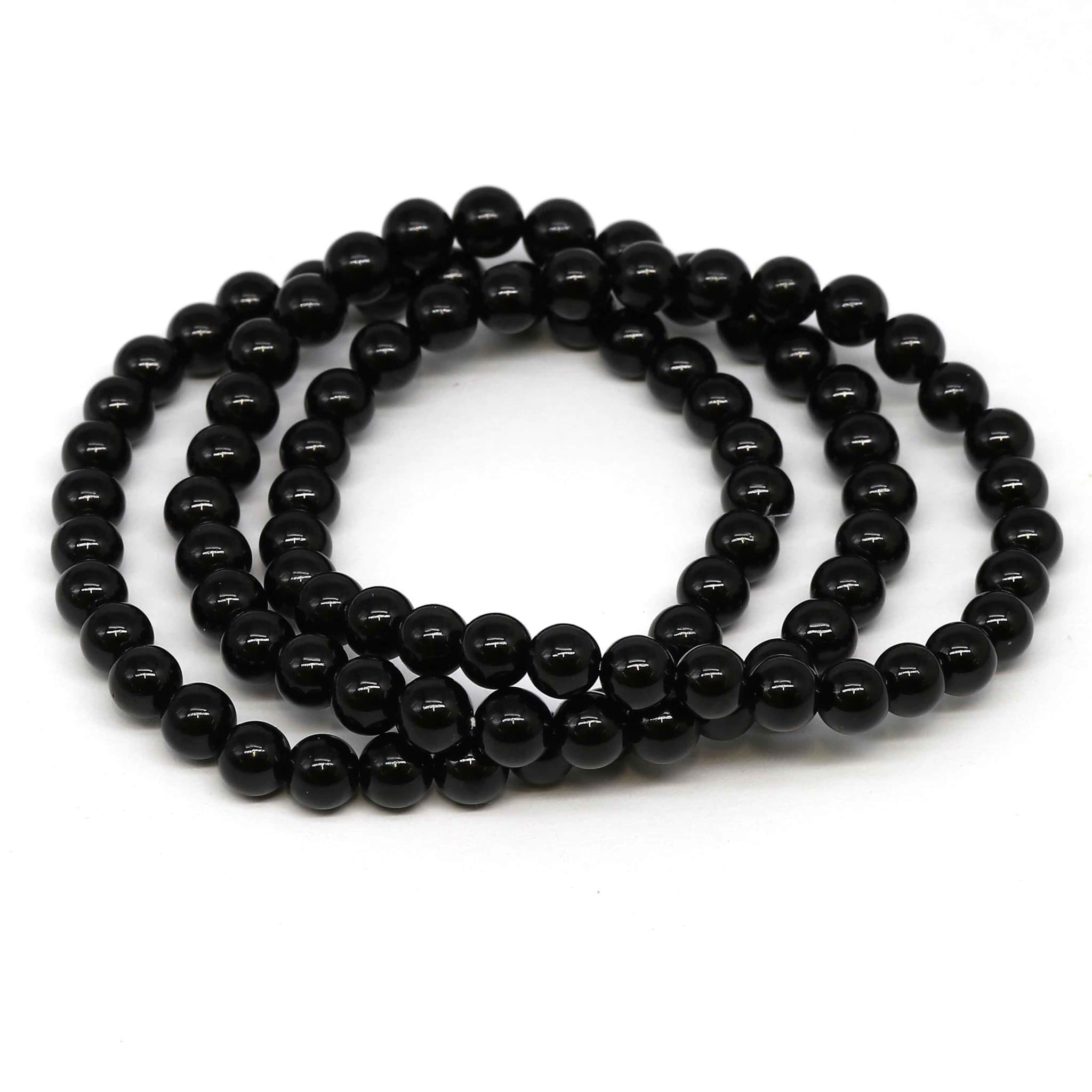 Turmalin (Schörl) Kugeln  6mm Armband, Standard