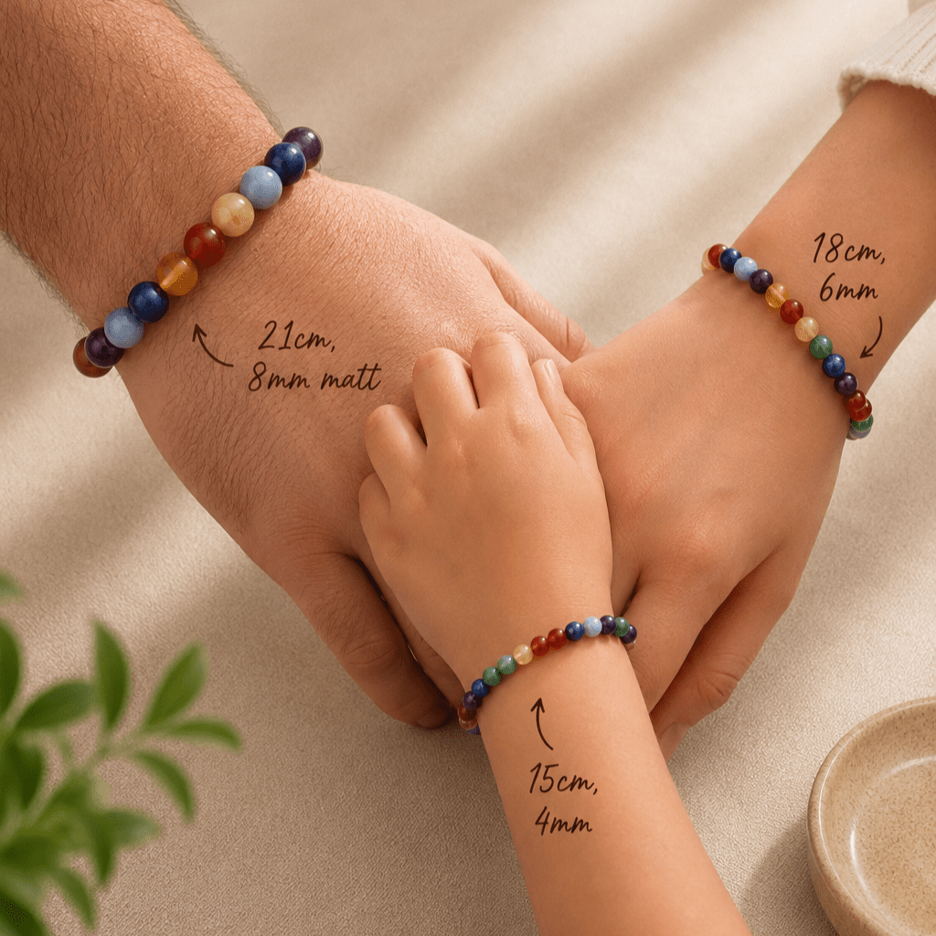 Chakra Kugeln Armbänder, Familien-Set