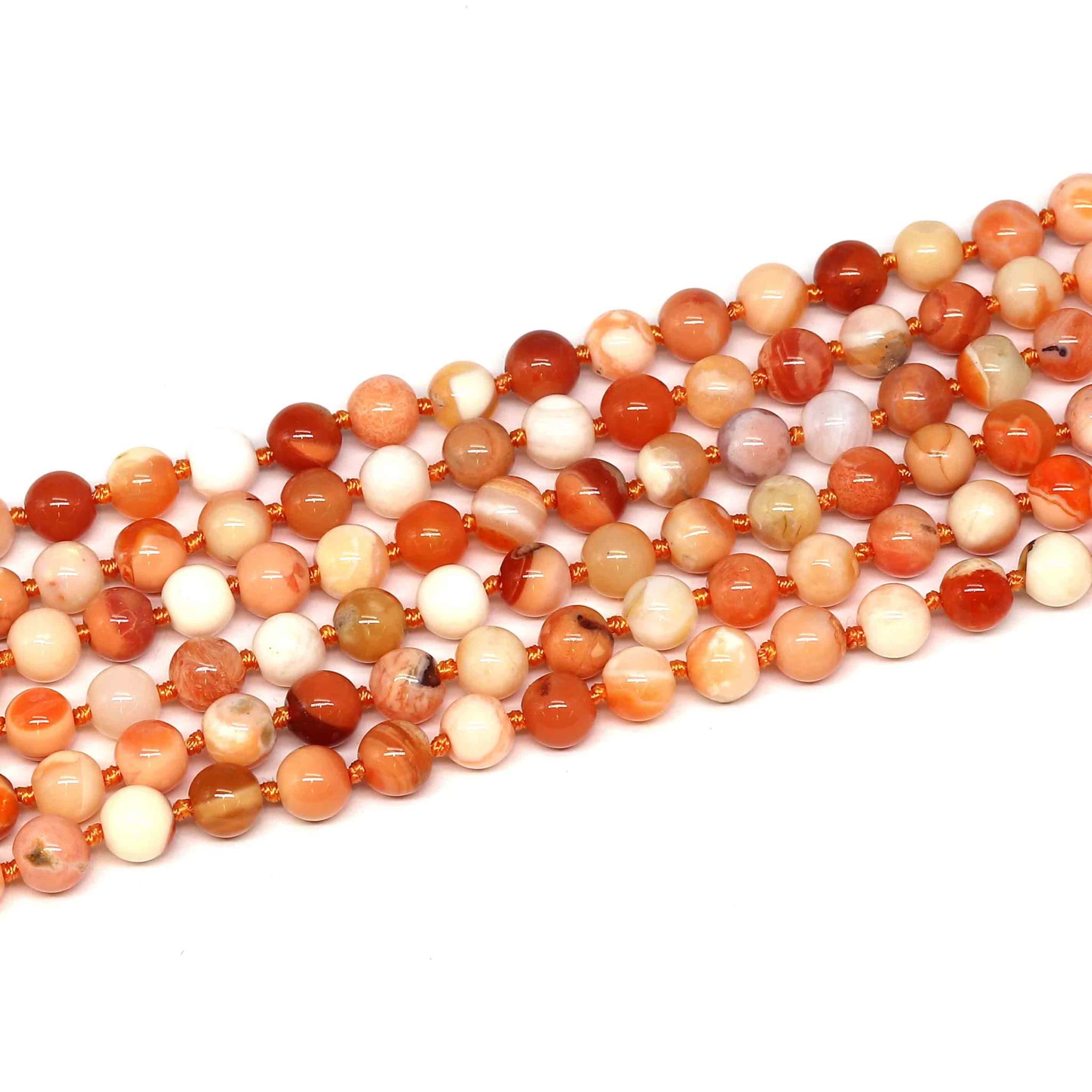 Feueropal Kugeln  5mm Strang, EXTRA