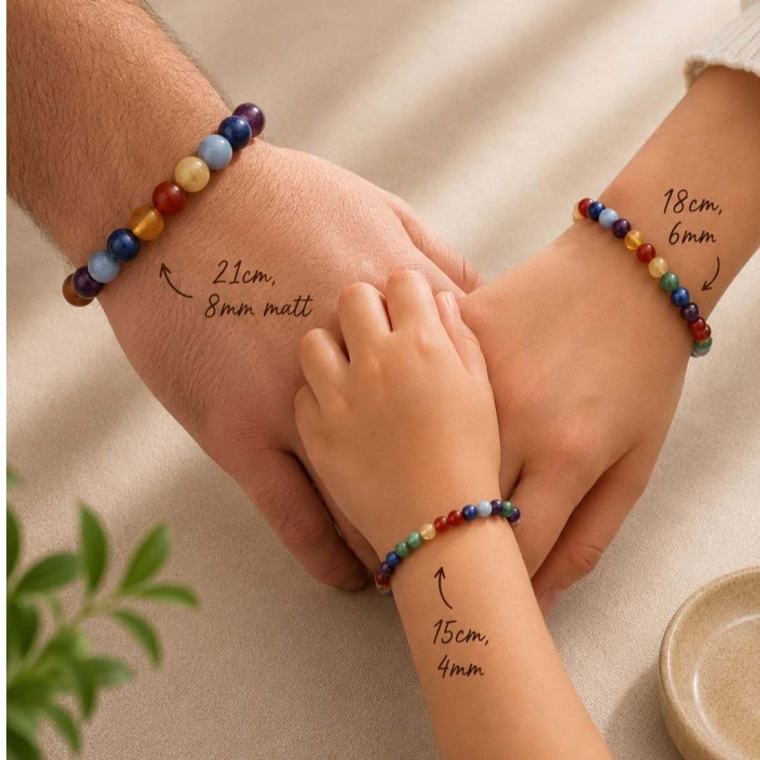 Chakra Kugeln Armbänder, Familien-Set