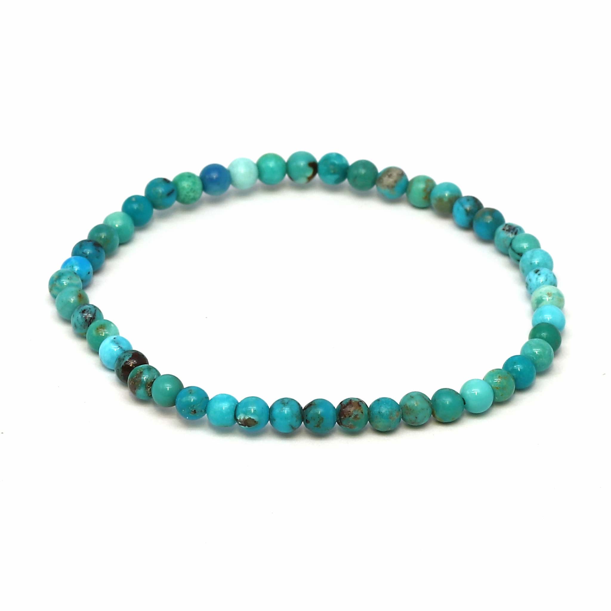 Türkis Kugeln  4mm Armband, Extra (natur)