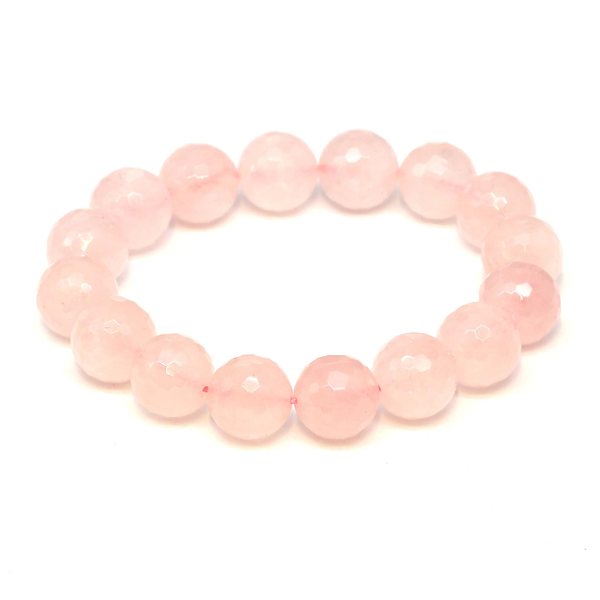 Rosenquarz fac. Kugeln 12mm Armband