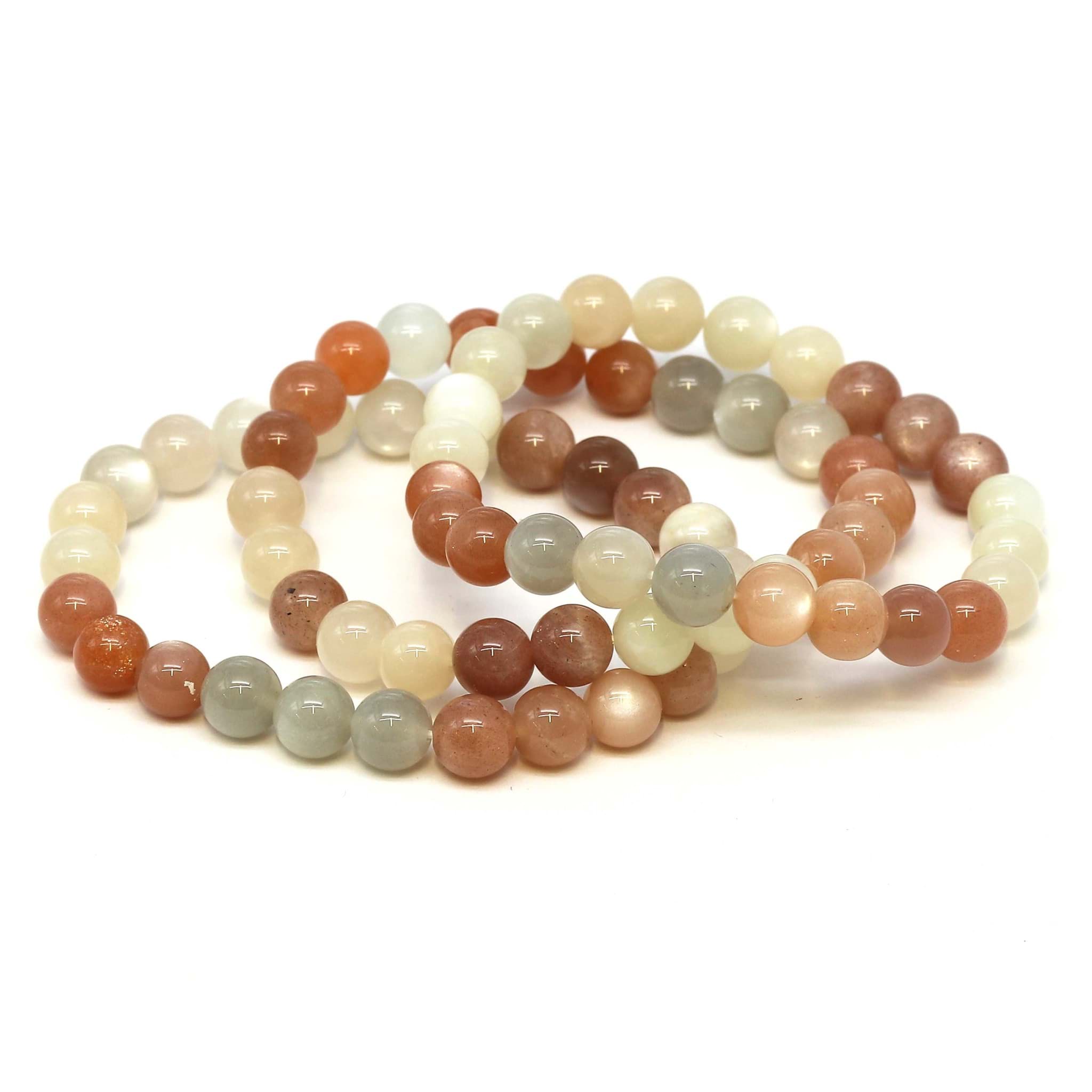 Mondstein Kugeln  8mm Armband (mc)