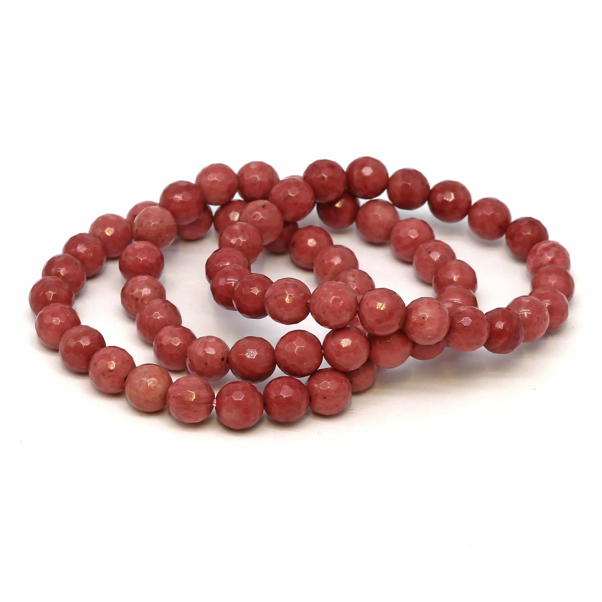 Rhodonit fac. Kugeln  8mm Armband