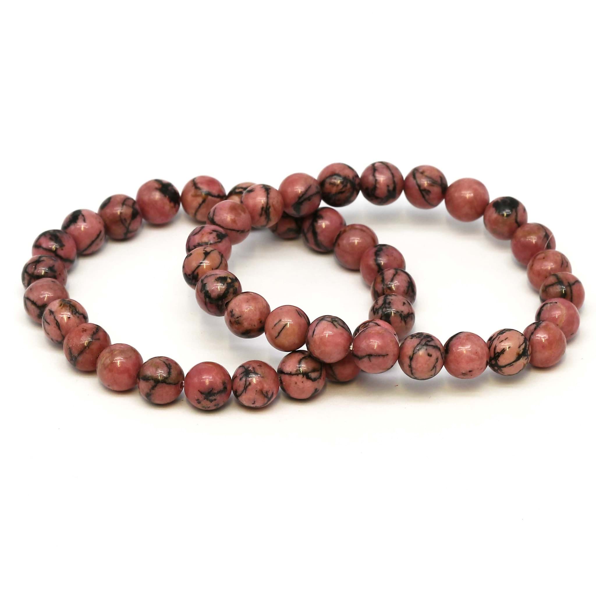Rhodonit Kugeln  8mm Armband
