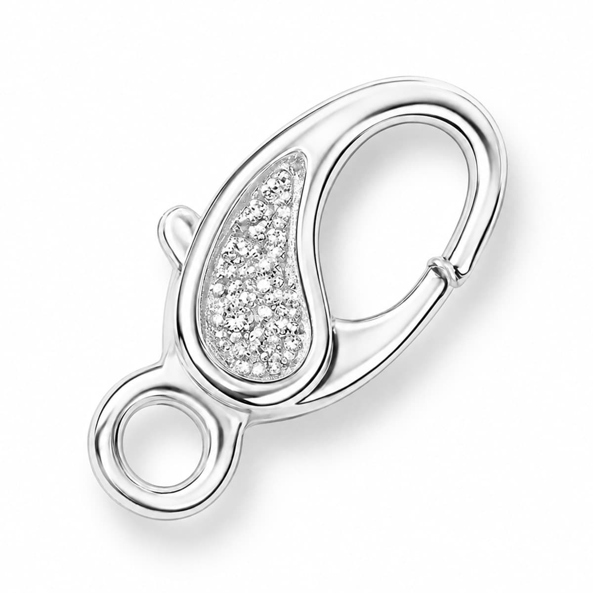 Mousqueton de fantaisie 16x8mm, argent 925