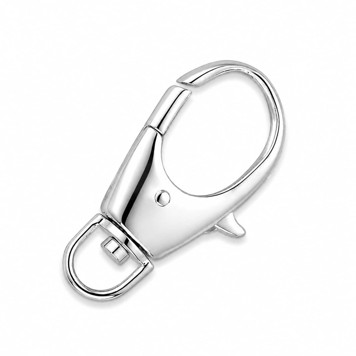 Chiusura a moschettone 27 mm rotante, argento 925