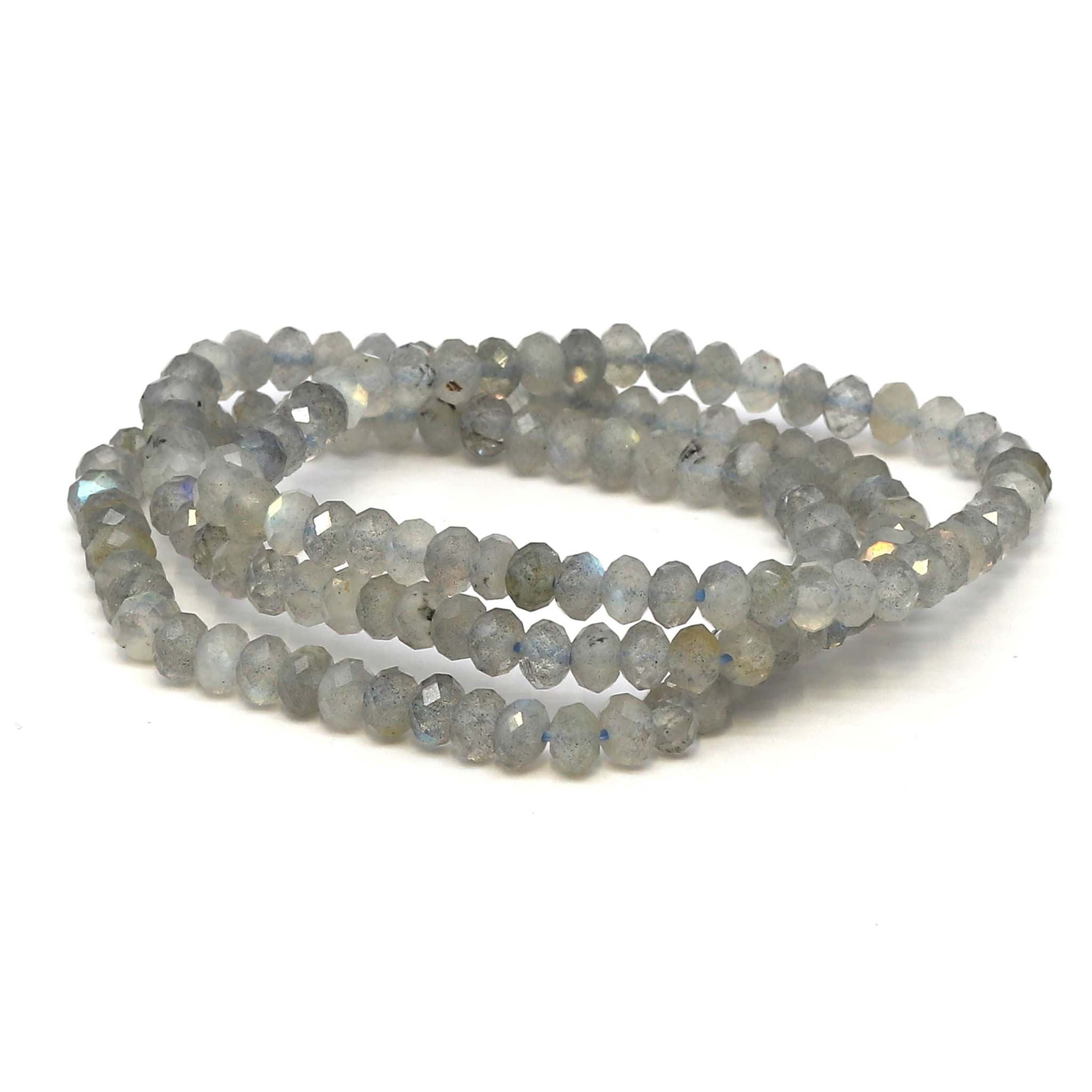 Labradorit fac. Button  6mm Armband, Extra